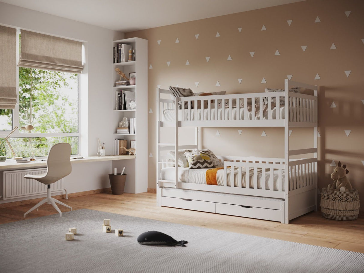 Flair Elvis Bunk Bed with Trundle & Drawers White