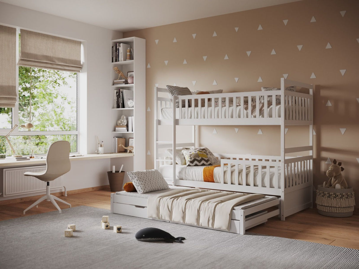 Flair Elvis Bunk Bed with Trundle & Drawers White