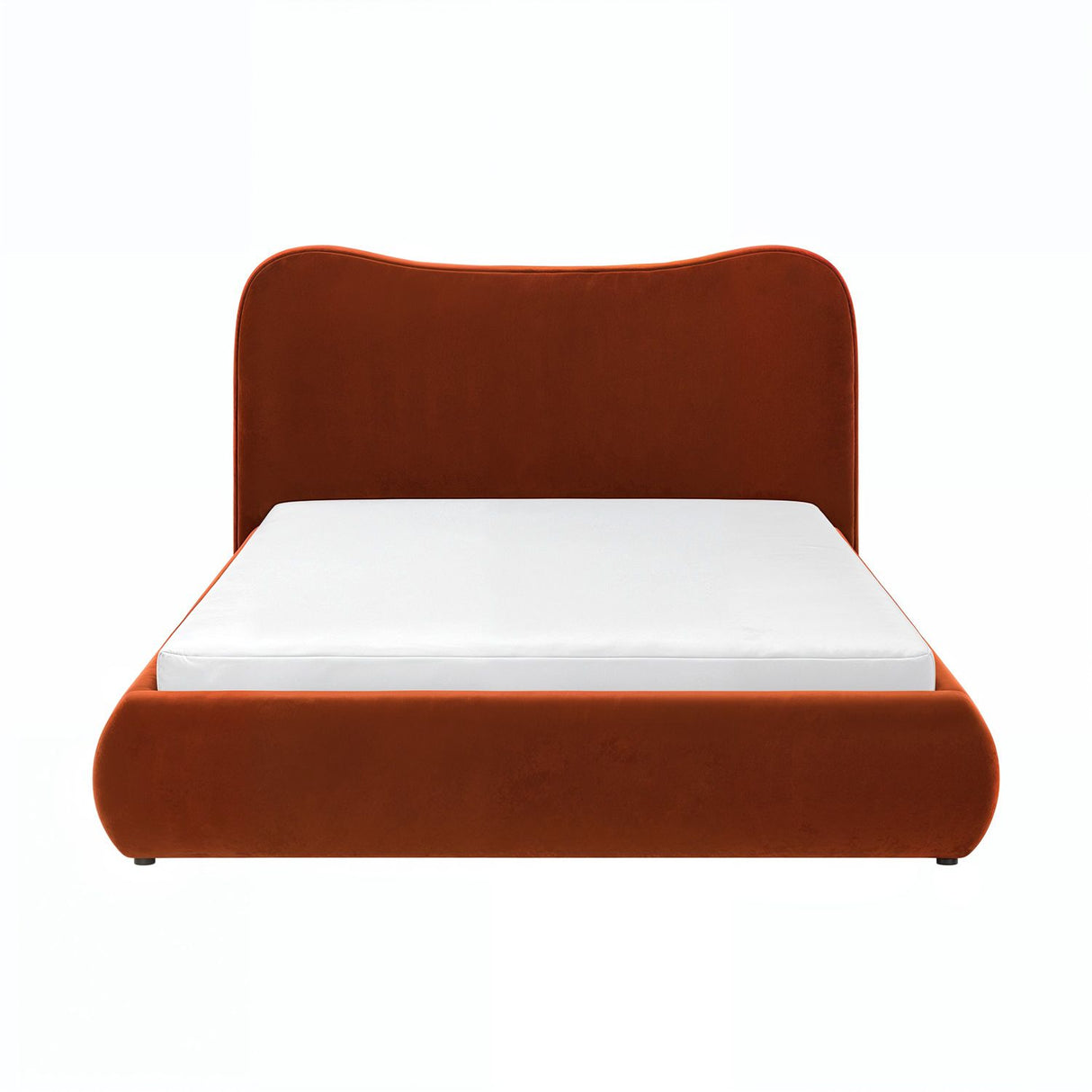 SOLACE+CO Ember Ottoman Bed Orange Velvet Double