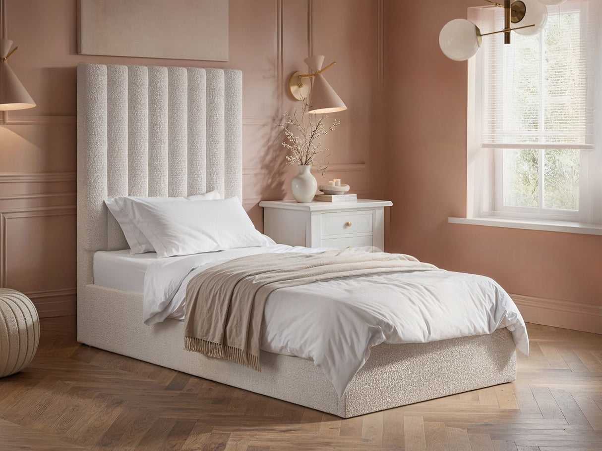 Flair Everley Single Ottoman Bed Cream Boucle