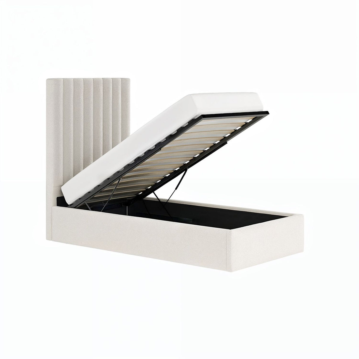 Flair Everley Single Ottoman Bed Cream Boucle