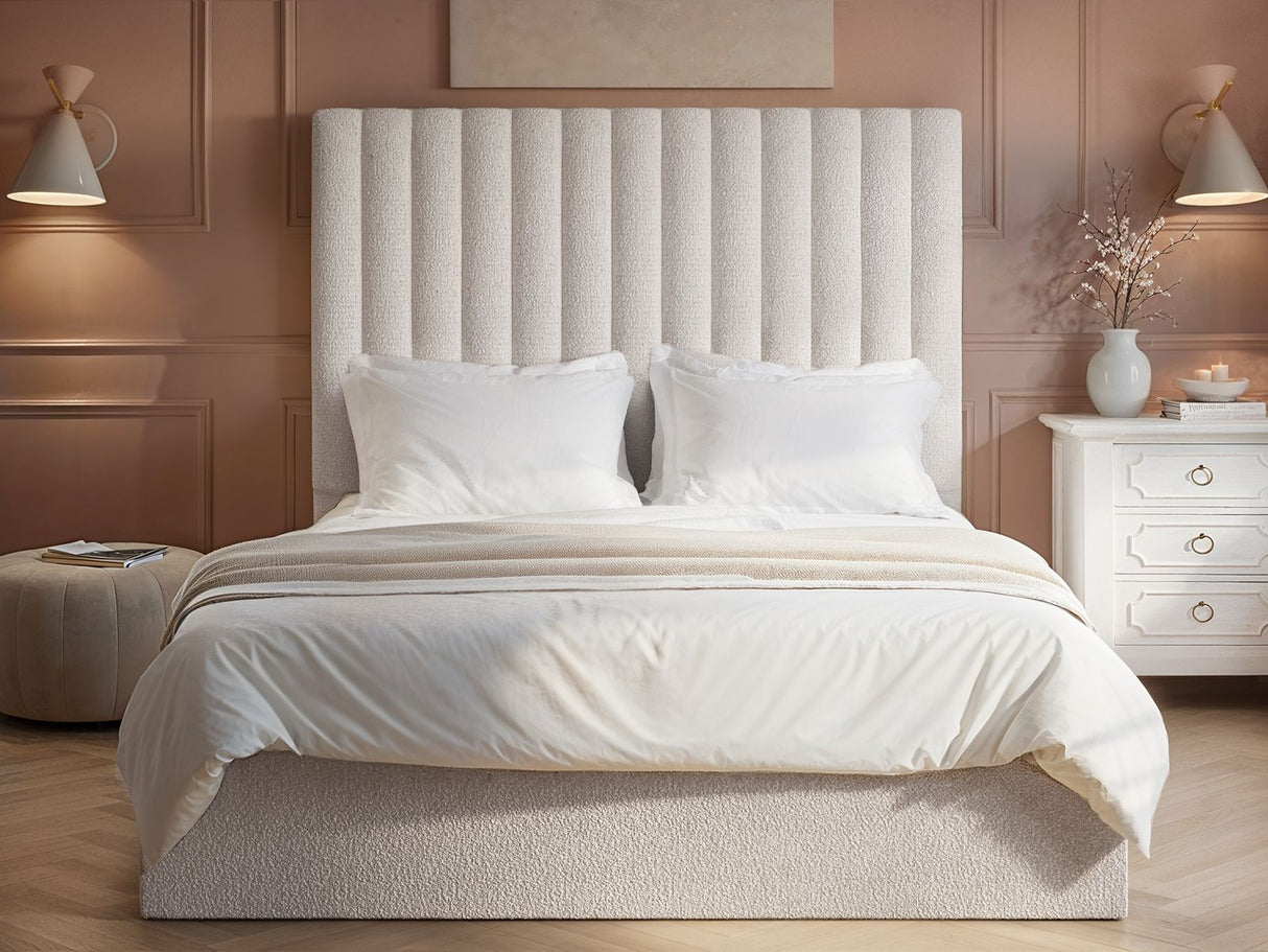 Flair Everley Kingsize Boucle Ottoman Bed Cream
