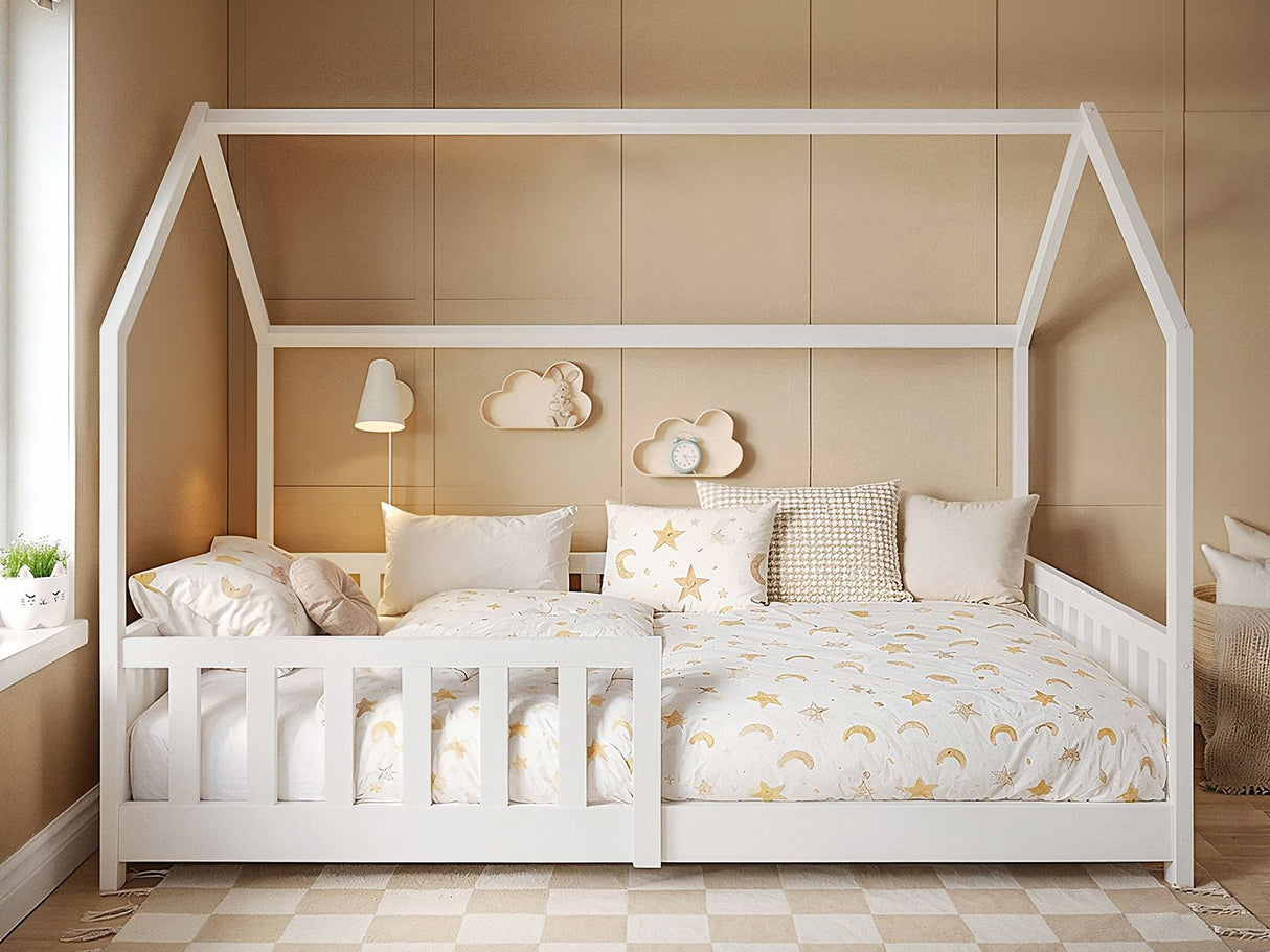 Flair Explorer Small Double Play House Floor Bed White Wooden