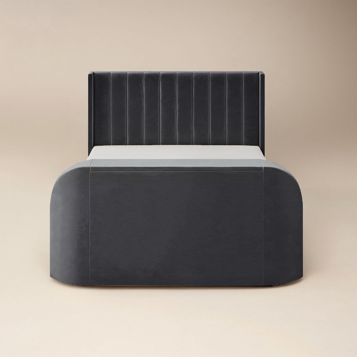 Flair Fallon TV Side Lift Ottoman Bed Charcoal Velvet Double
