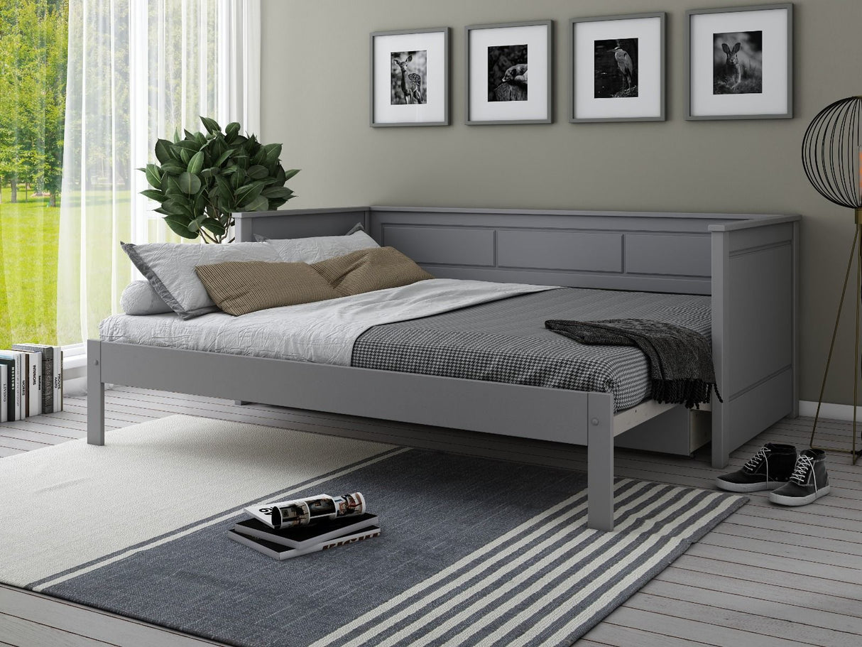 Noomi Erika Guest Bed with Drawer Grey (FSC-Certified)