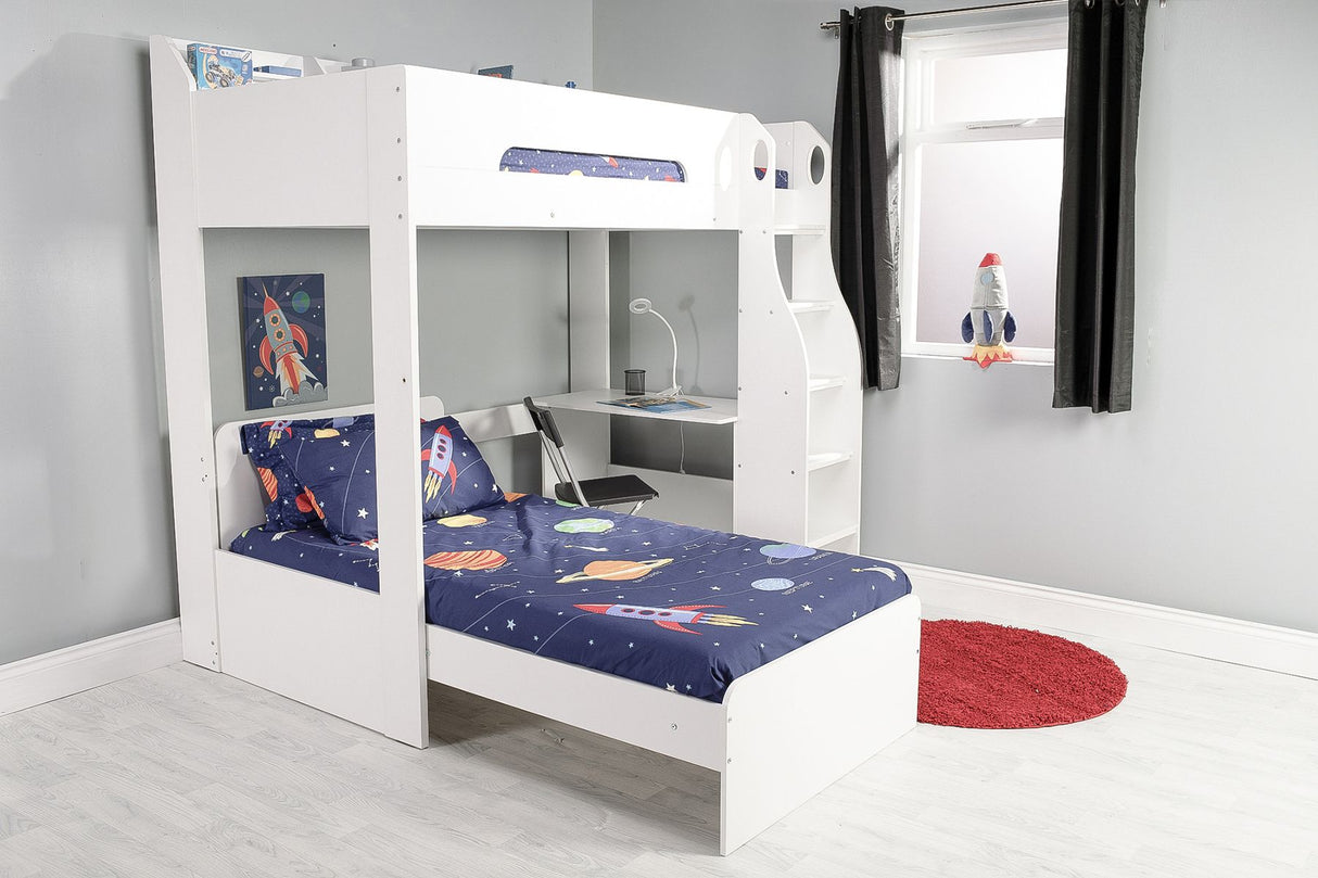 Flair Cosmic L Shaped Bunk Bed White
