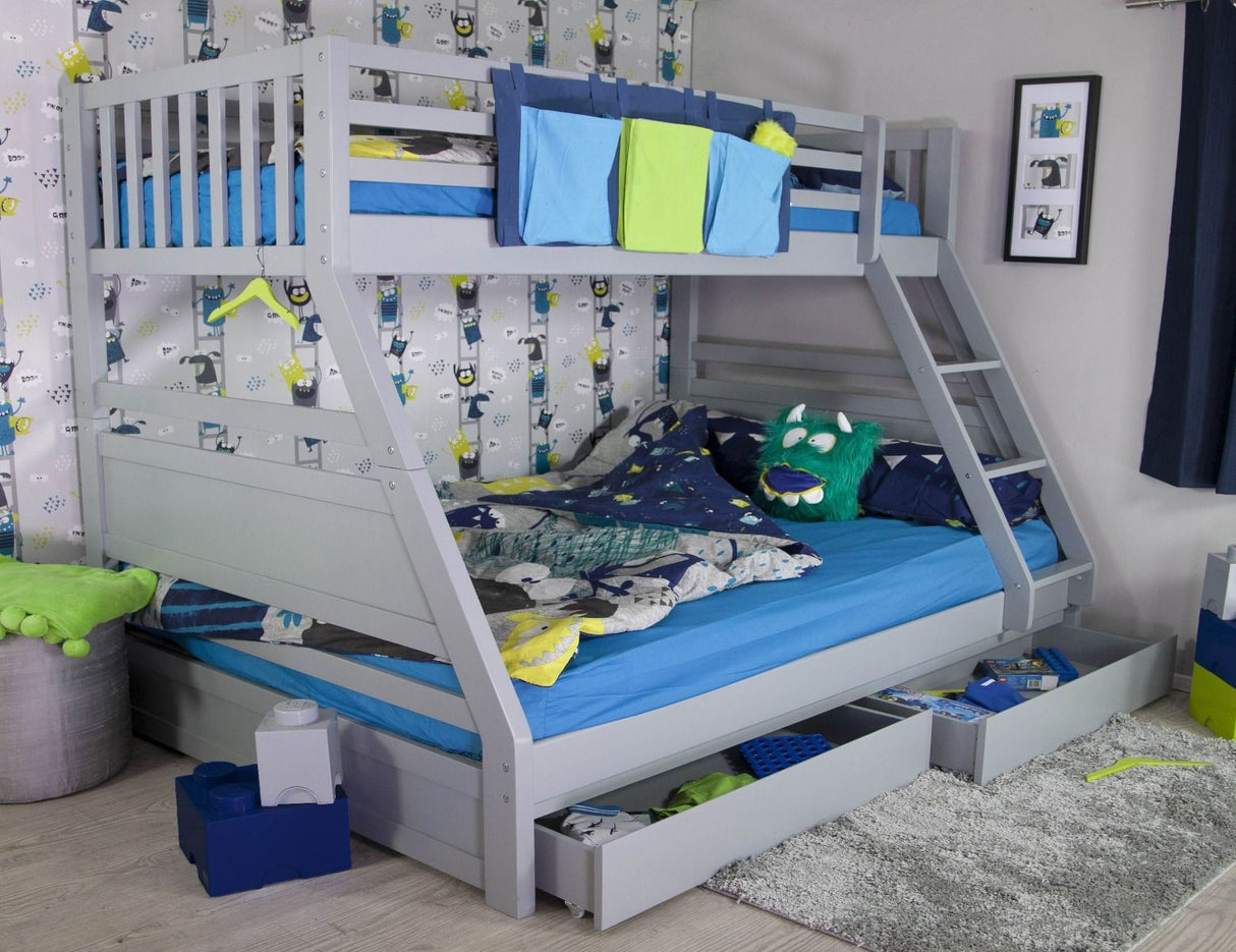 Flair Ollie Triple Bunk Bed with Drawers Grey