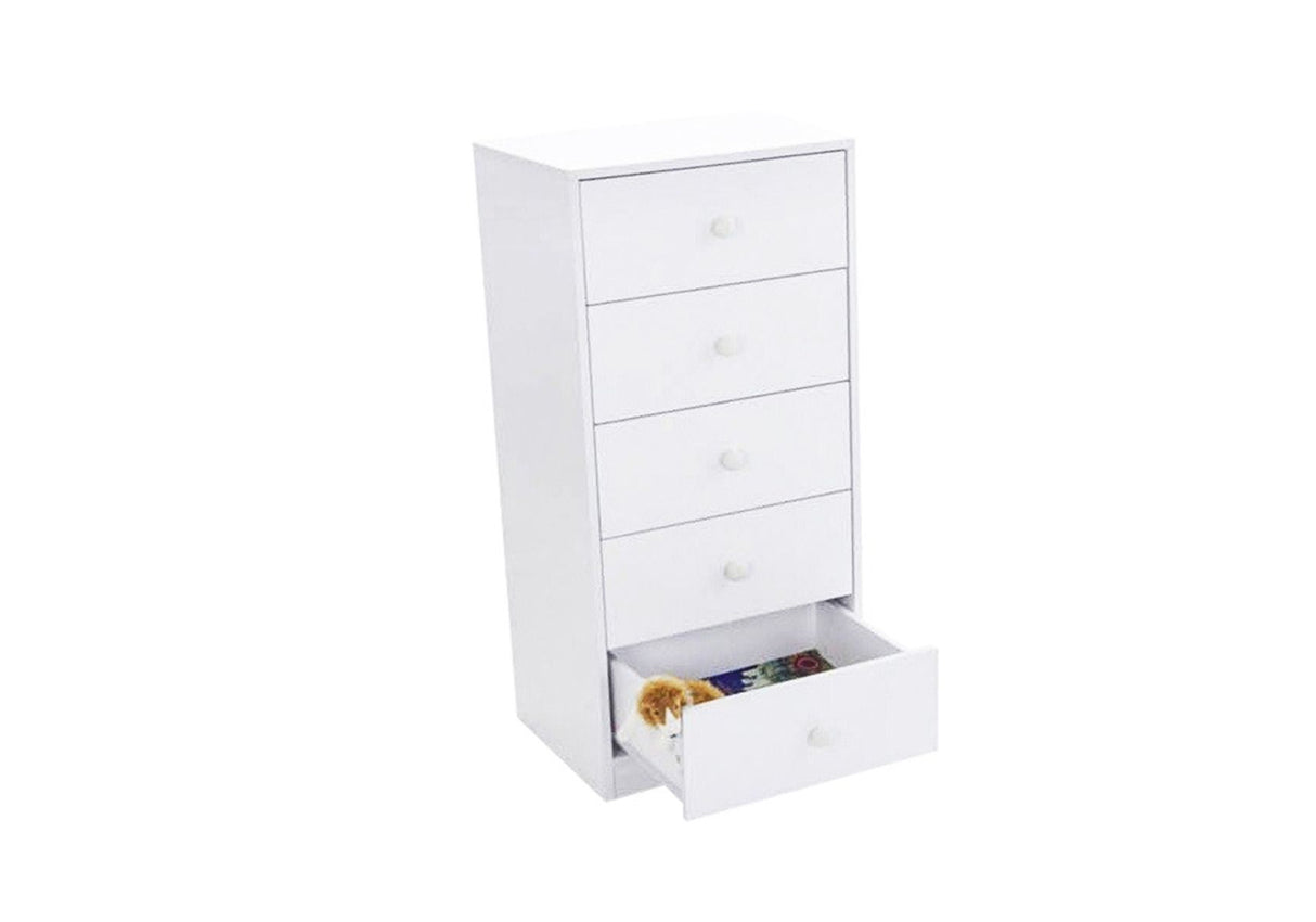 Flair Wizard Chest of 5 Drawers White