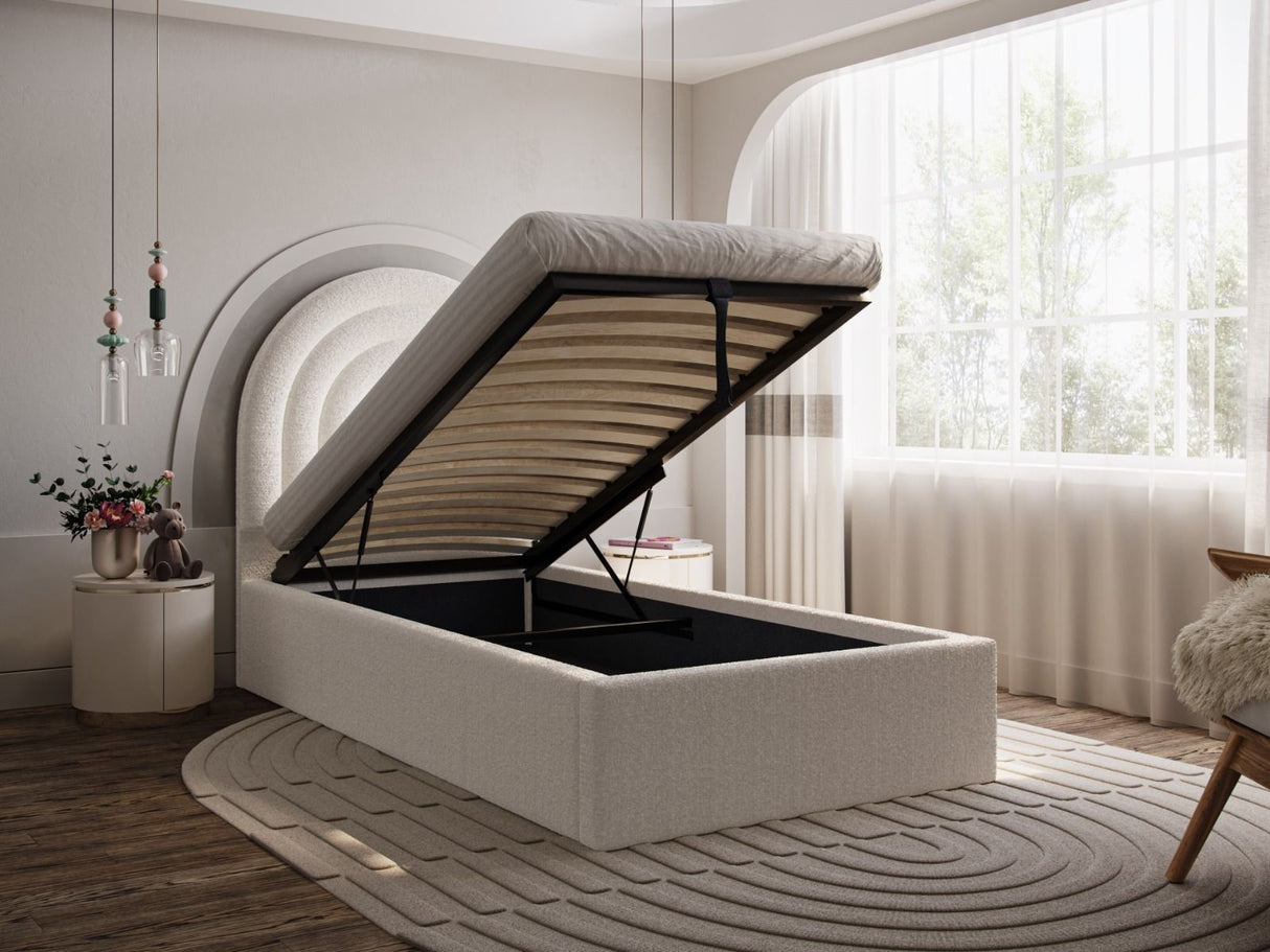 Flair Ava Single Ottoman Bed Cream Boucle