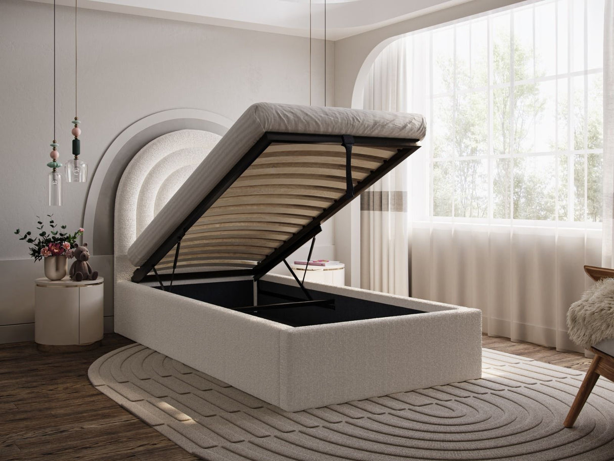 Flair Ava Single Ottoman Bed Cream Boucle