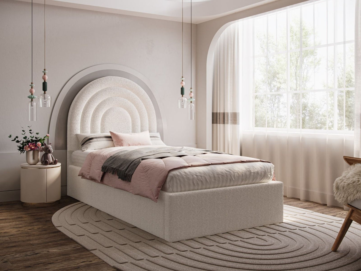 Flair Ava Single Ottoman Bed Cream Boucle