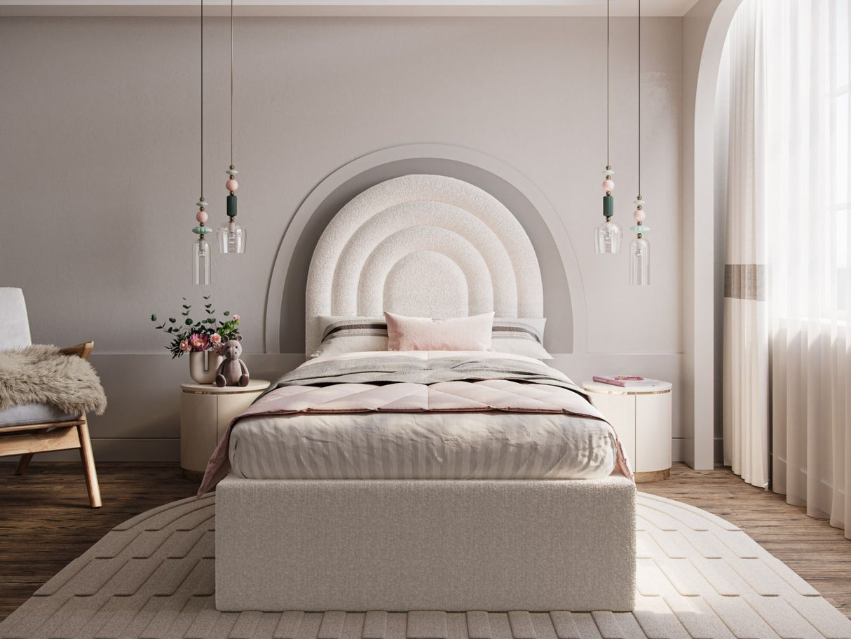Flair Ava Single Ottoman Bed Cream Boucle