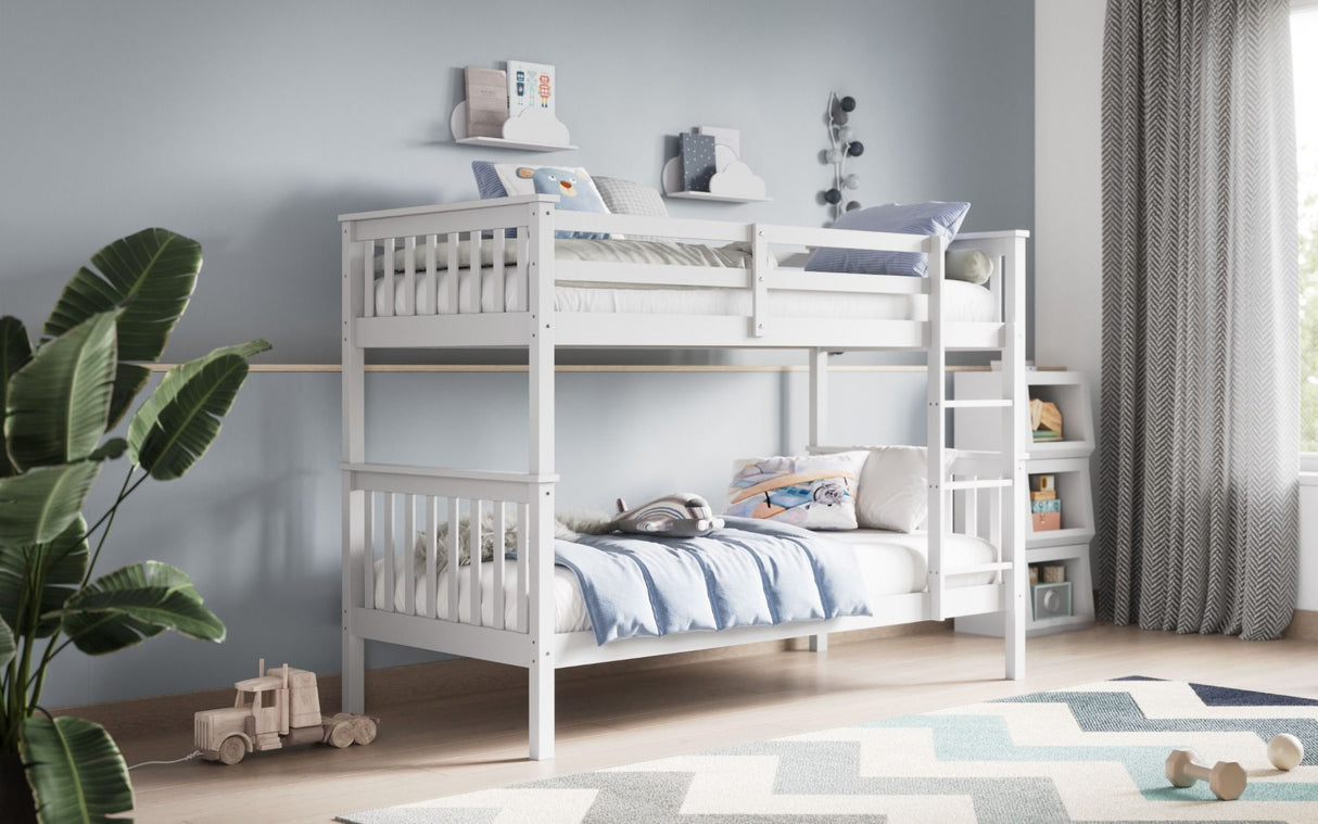 Flair Zoom Small Single Detachable Bunk Bed White