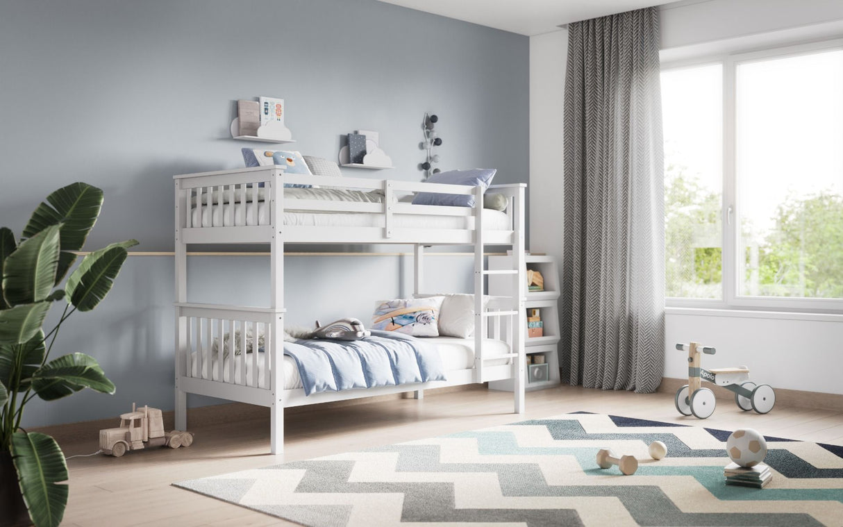 Flair Zoom Small Single Detachable Bunk Bed White