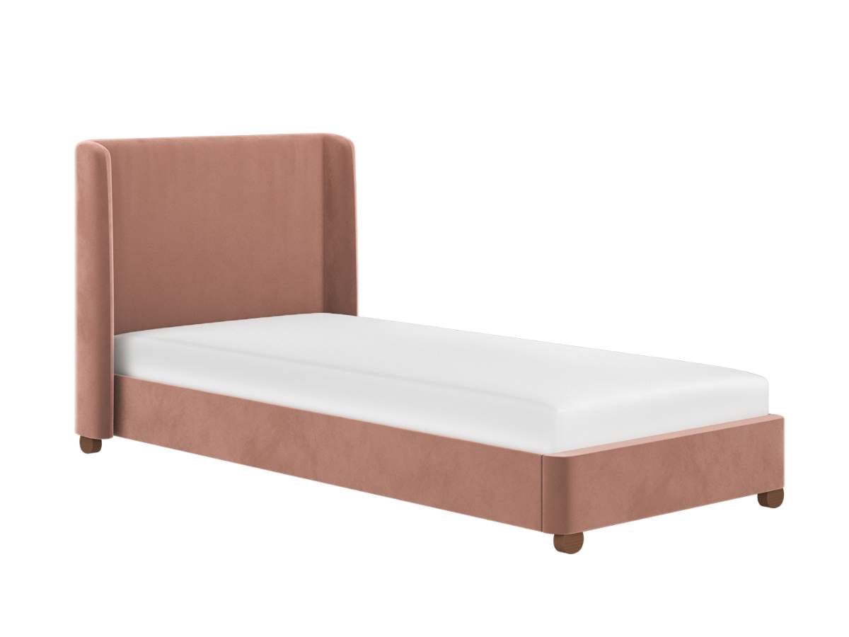 Flair Alma Single Winged Headboard Bed Pink Velvet