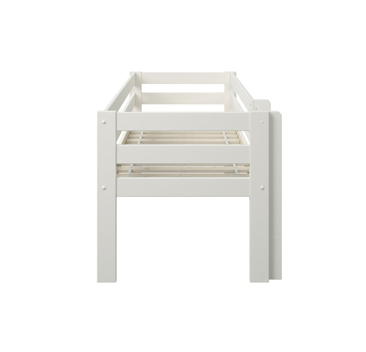 Noomi Solid Wood Shorty Mid Sleeper with Crate Drawers White (FSC-Certified)