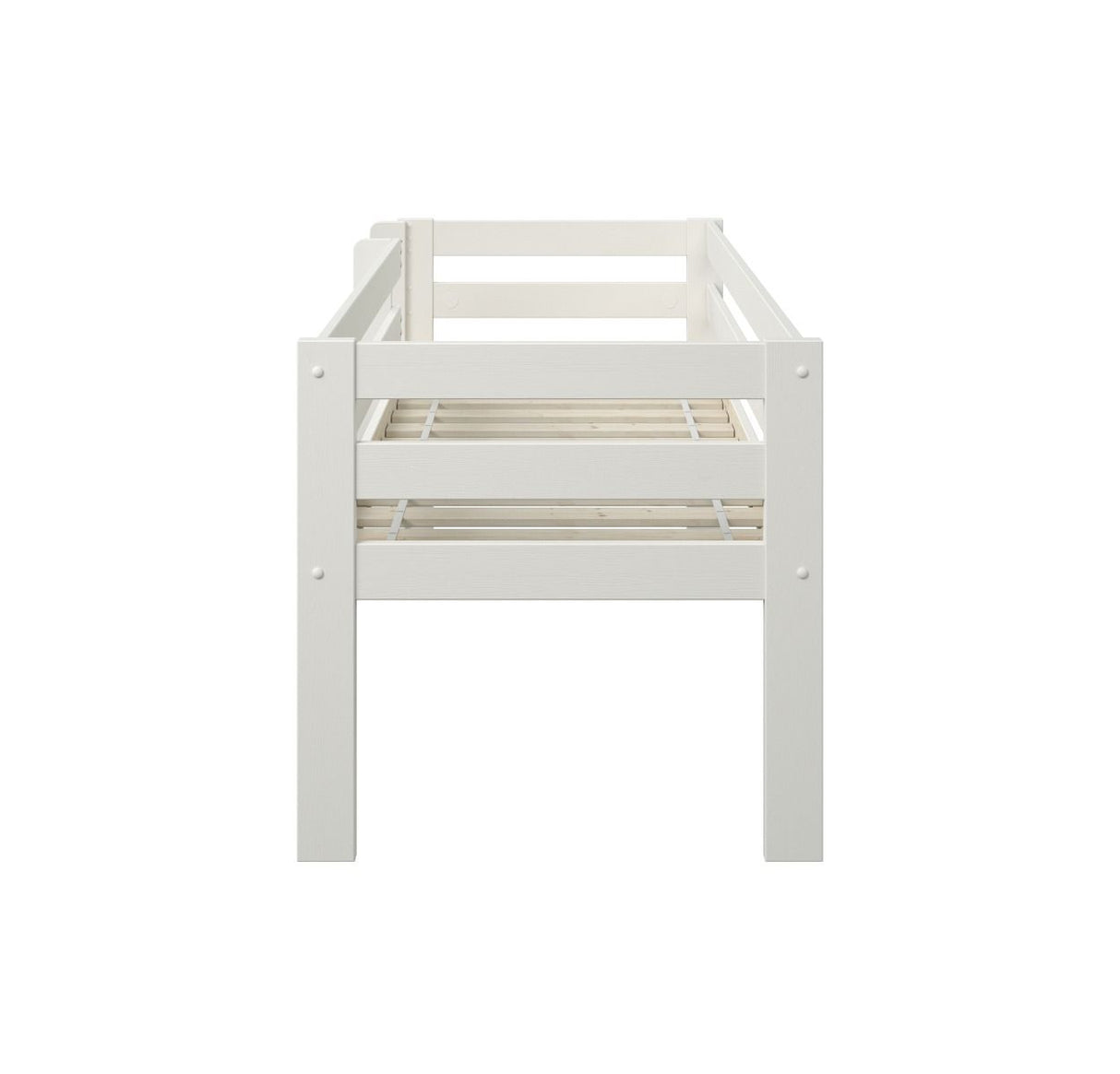 Noomi Solid Wood Shorty Mid Sleeper with Crate Drawers White (FSC-Certified)
