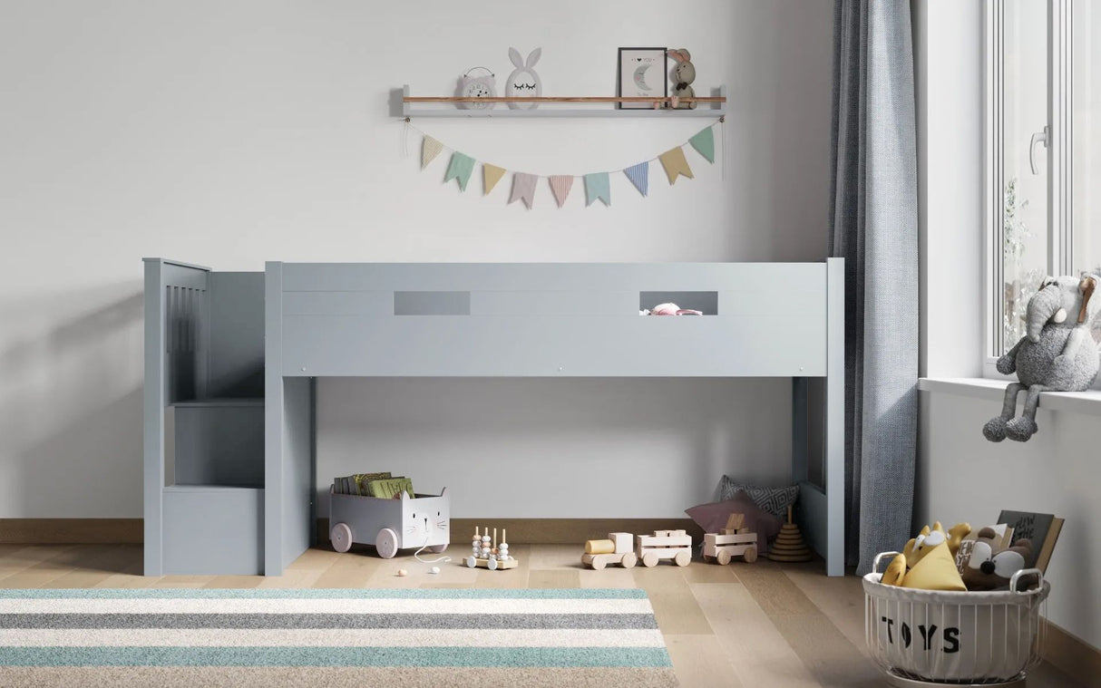 Flair Charlie Staircase Mid Sleeper Bed Grey