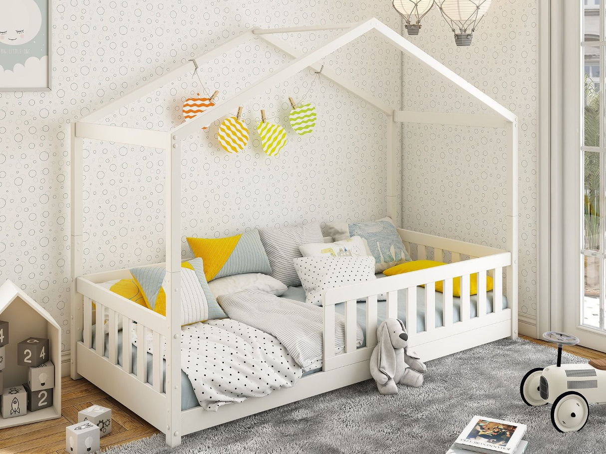 Noomi Froya Solid Wood Grow-with-Me House Bed White (FSC-Certified)