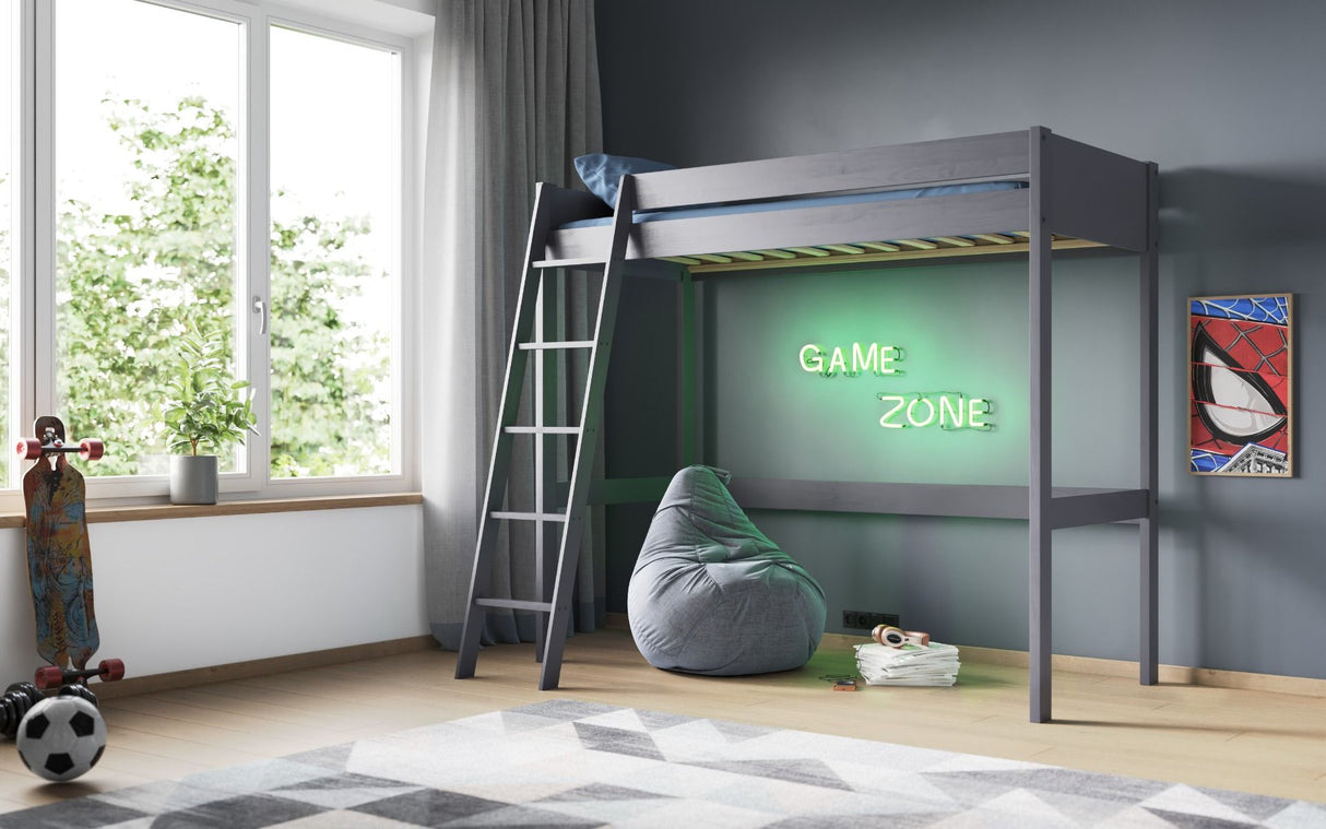 Noomi Tera Solid Wood High Sleeper Grey (FSC-Certified)