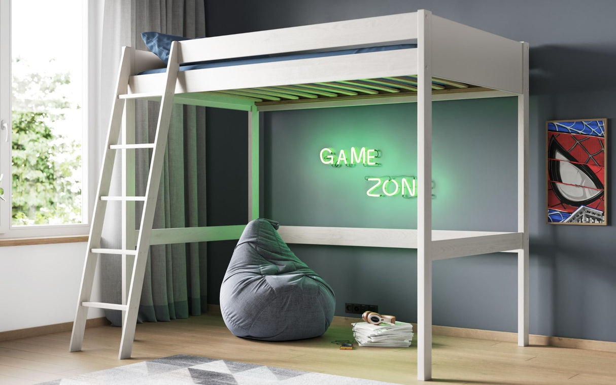 Noomi Tera Solid Wood Small Double High Sleeper White (FSC-Certified)