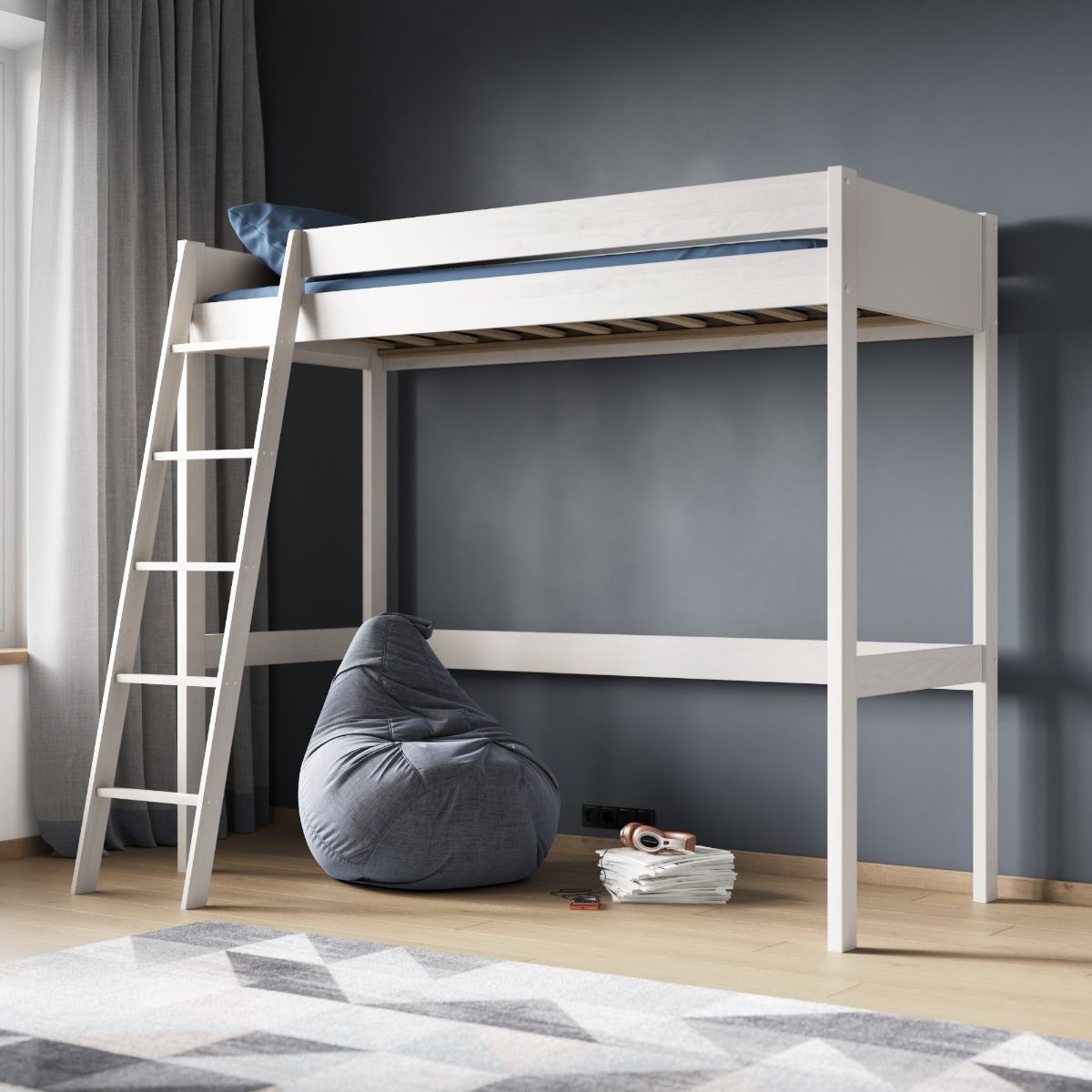 Noomi Tera Solid Wood High Sleeper White (FSC-Certified)