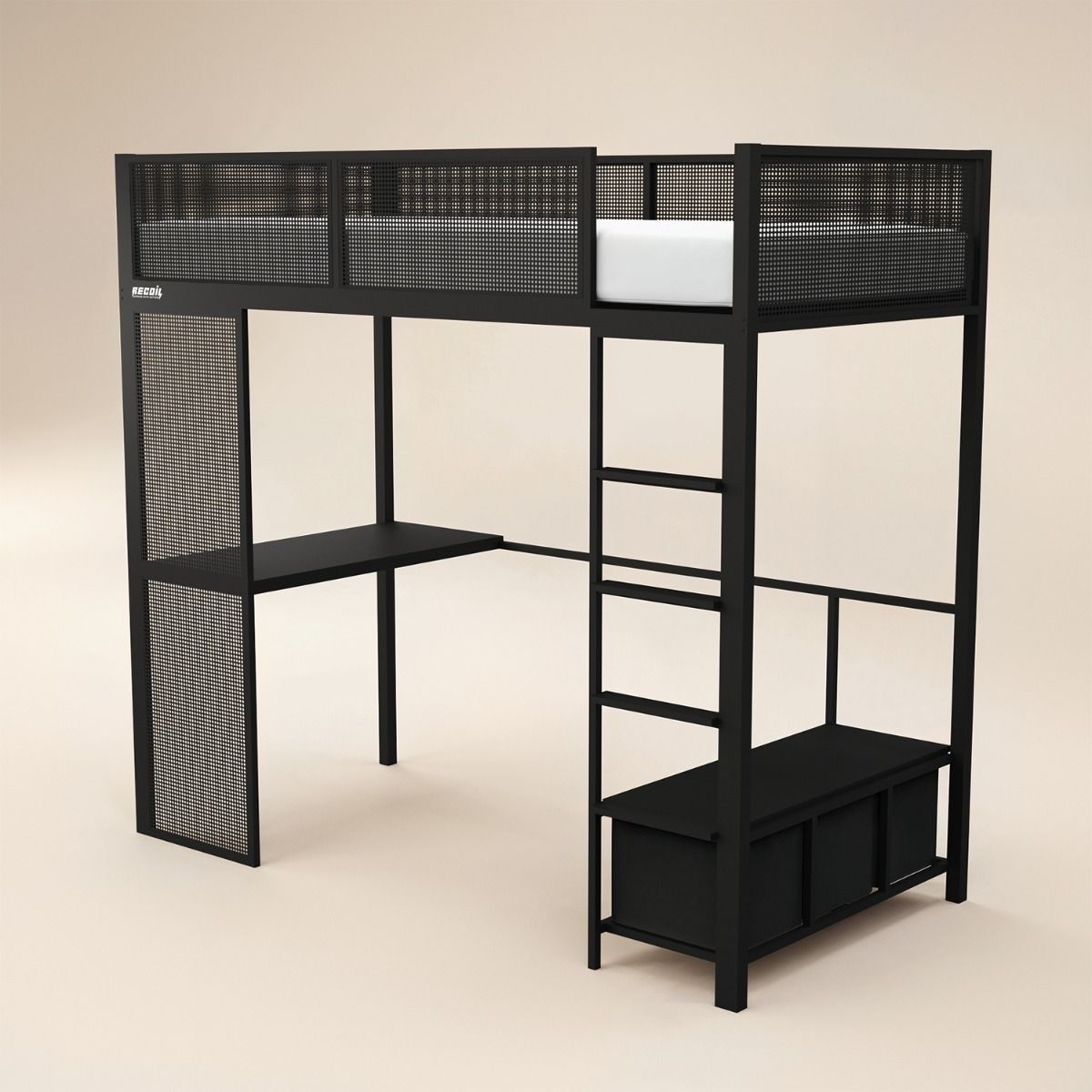 Recoil Glitch Metal Gaming High Sleeper with Desk