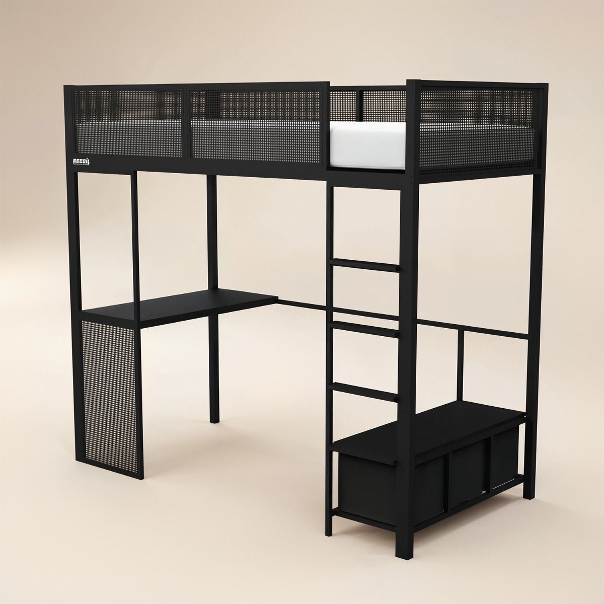 Recoil Glitch Metal Gaming High Sleeper with Desk