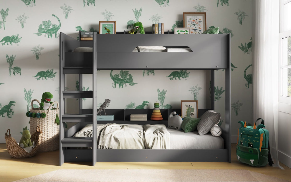 Flair Gravity Bunk Bed with Shelves Grey