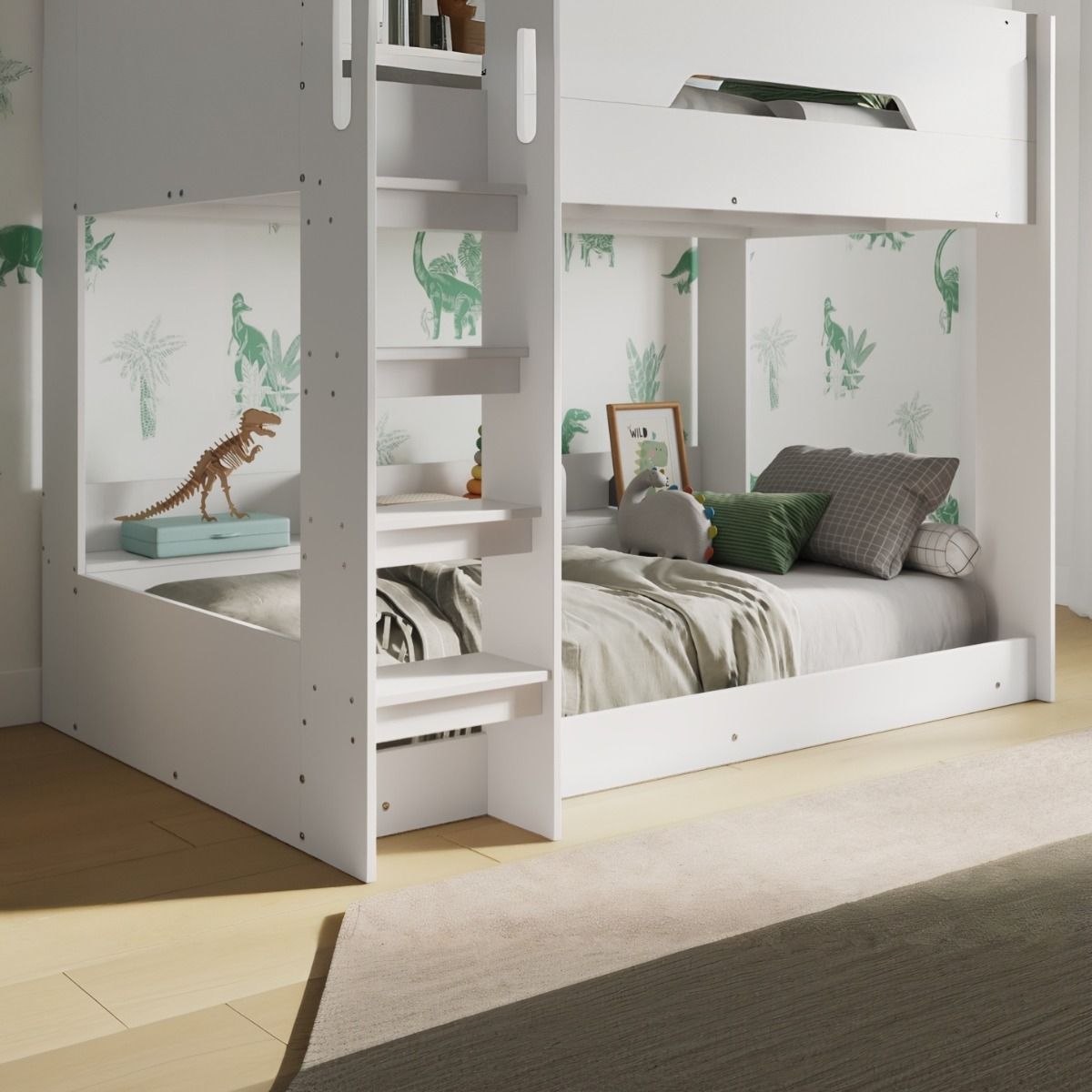 Flair Gravity Bunk Bed with Shelves White