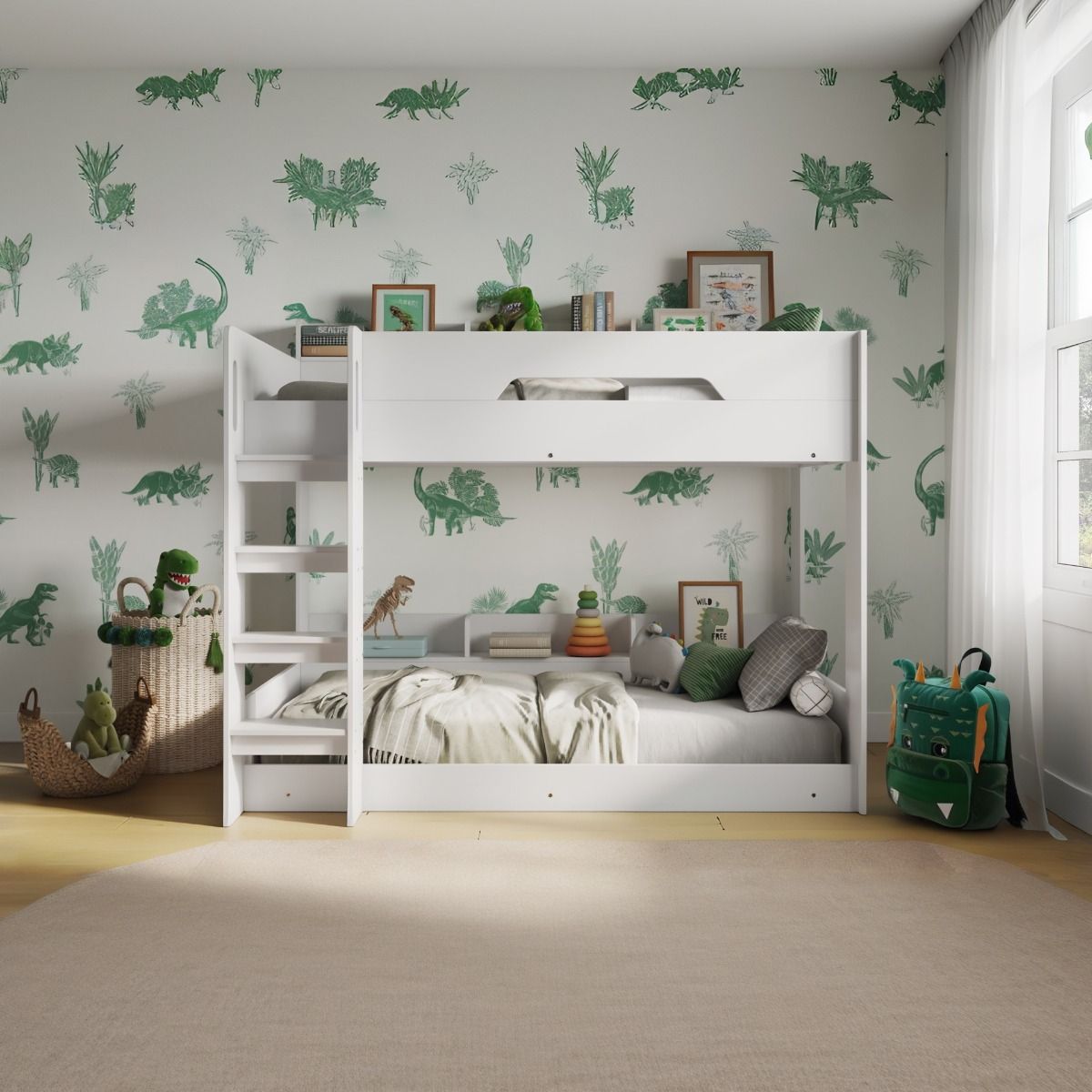 Flair Gravity Bunk Bed with Shelves White