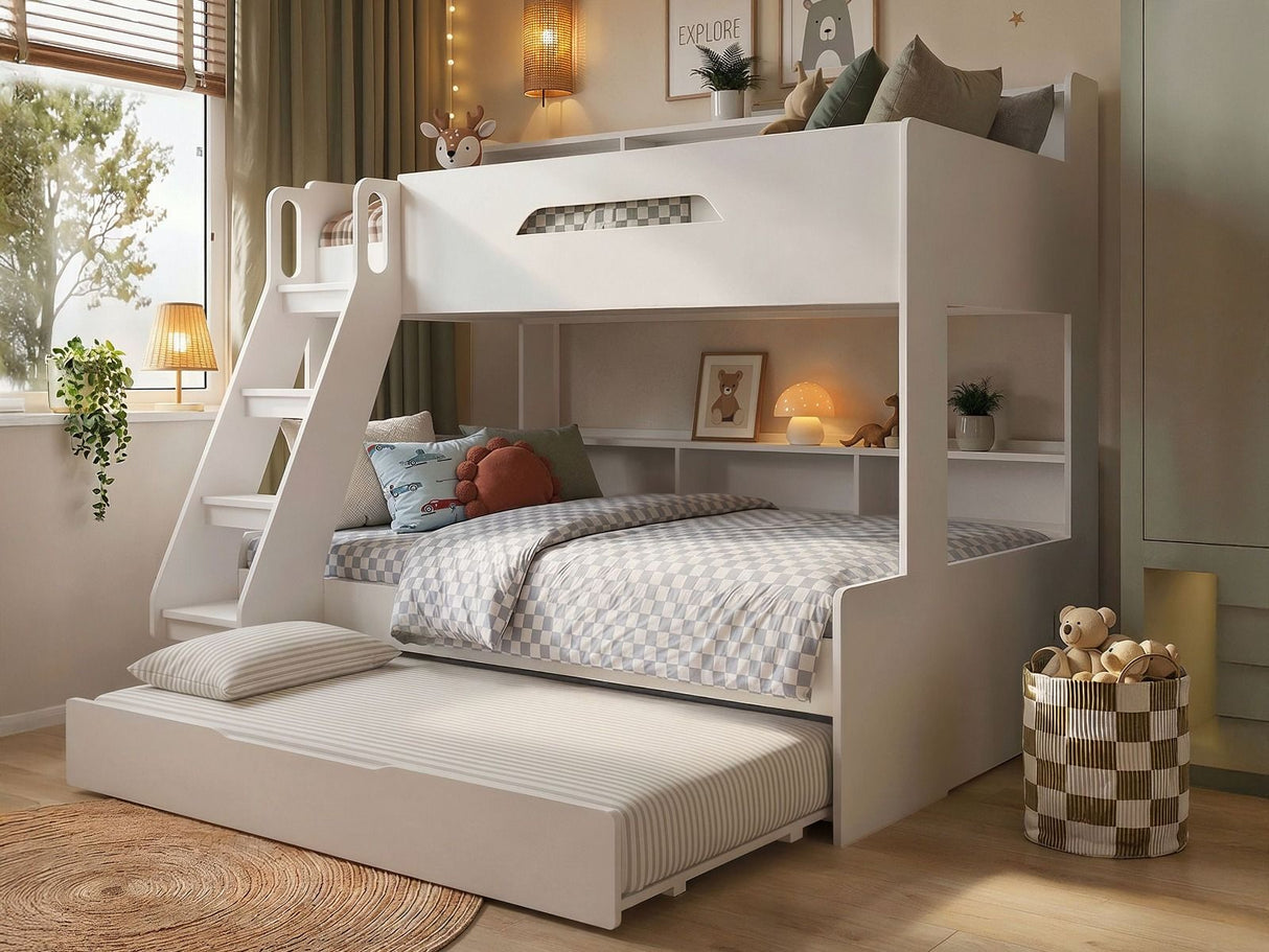 Flair Interstellar Triple Bunk Bed with Storage White