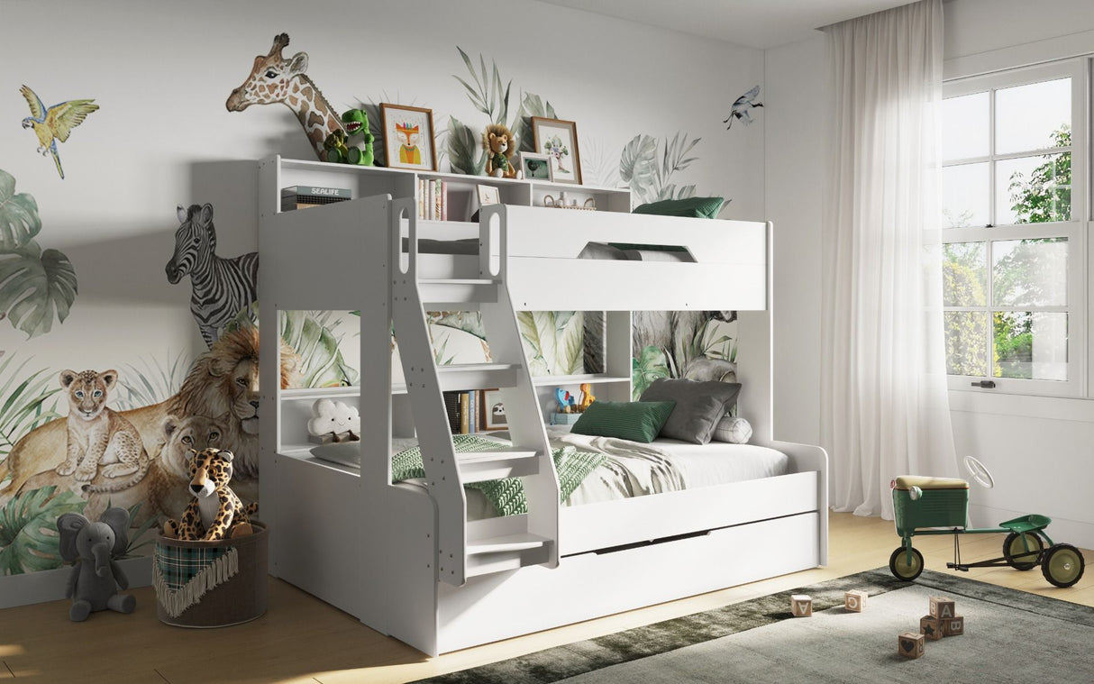 Flair Interstellar Triple Bunk Bed with Storage White