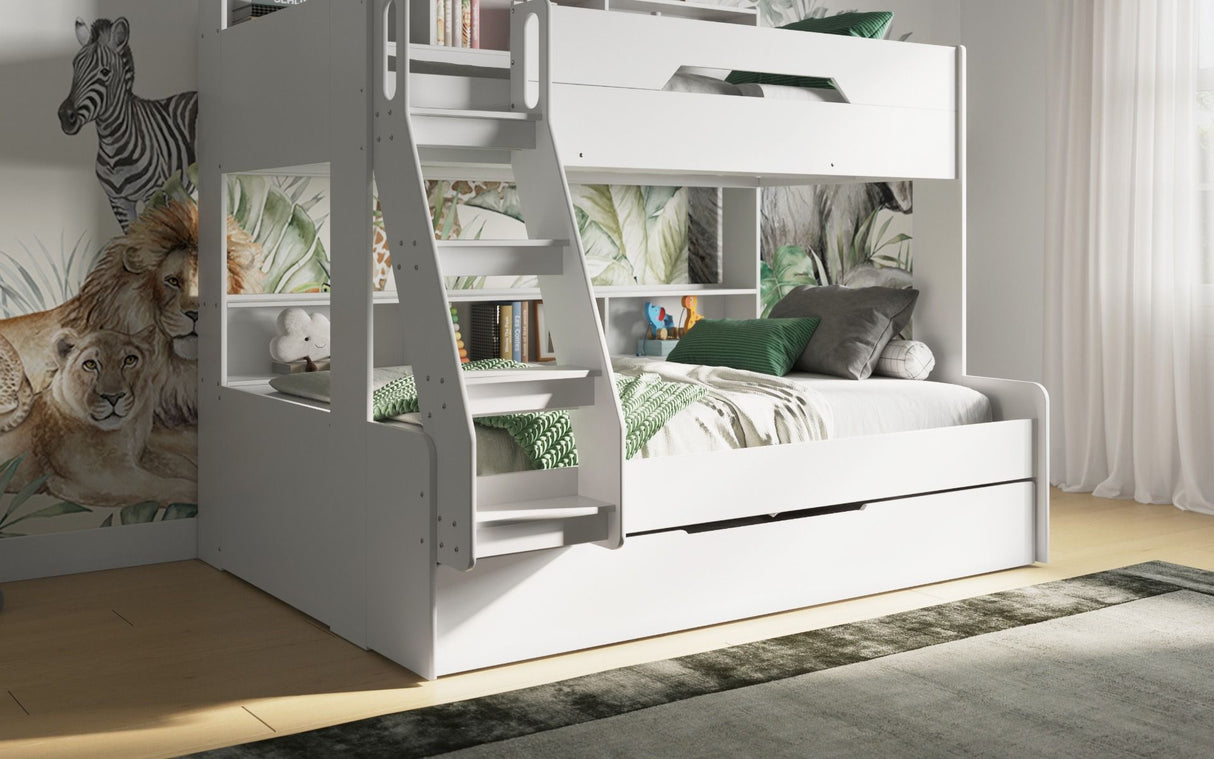 Flair Interstellar Triple Bunk Bed with Storage White