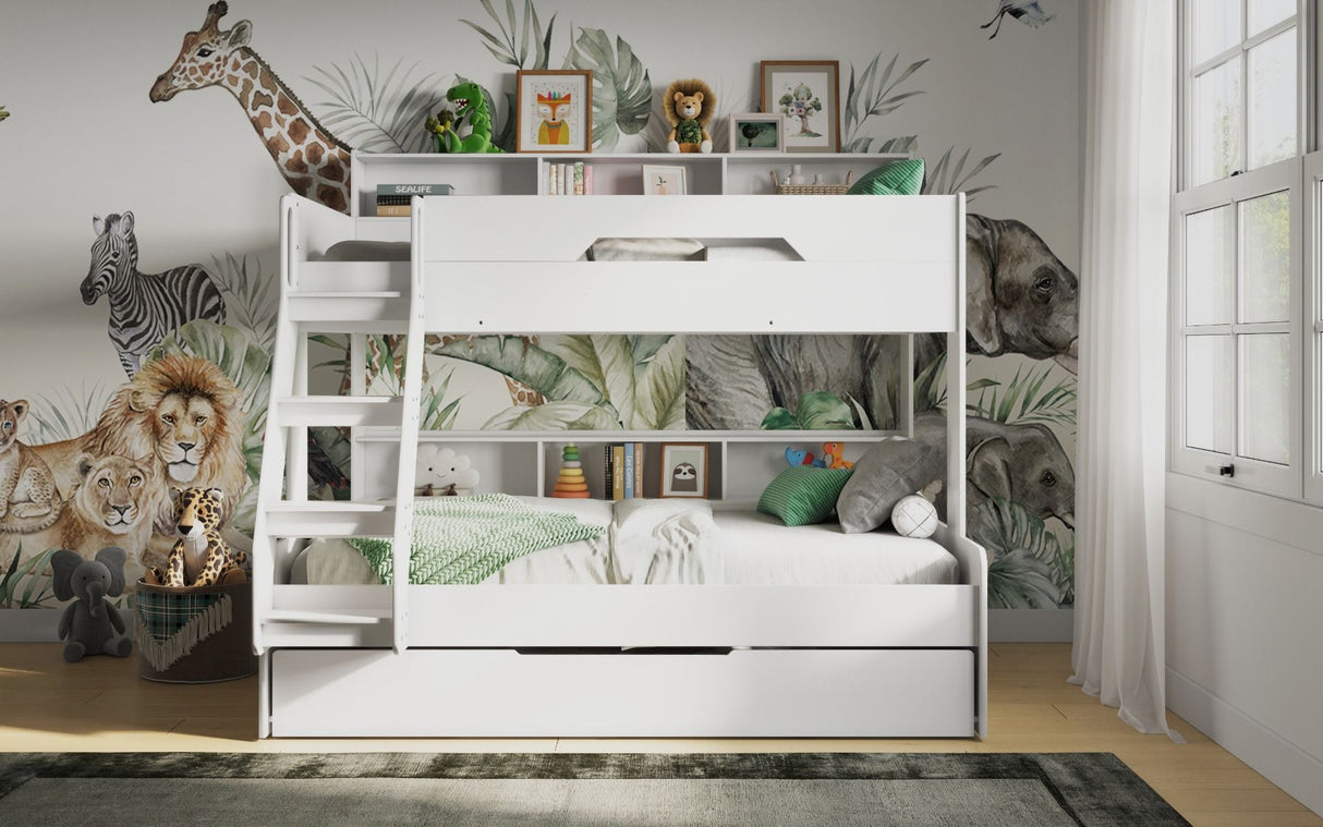 Flair Interstellar Triple Bunk Bed with Storage White