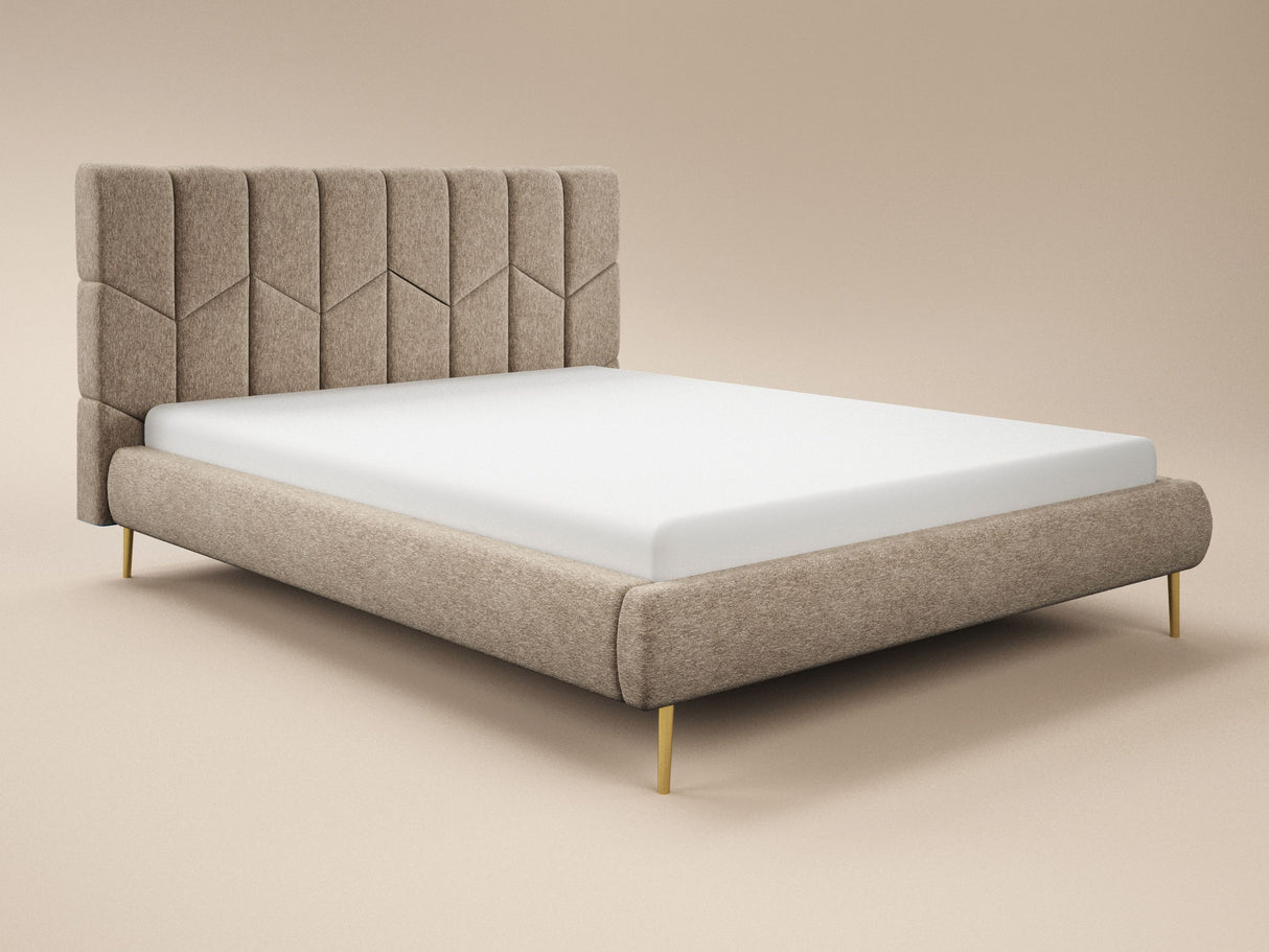 SOLACE+CO Isabela Kingsize Chenille Bed Frame Frame Beige