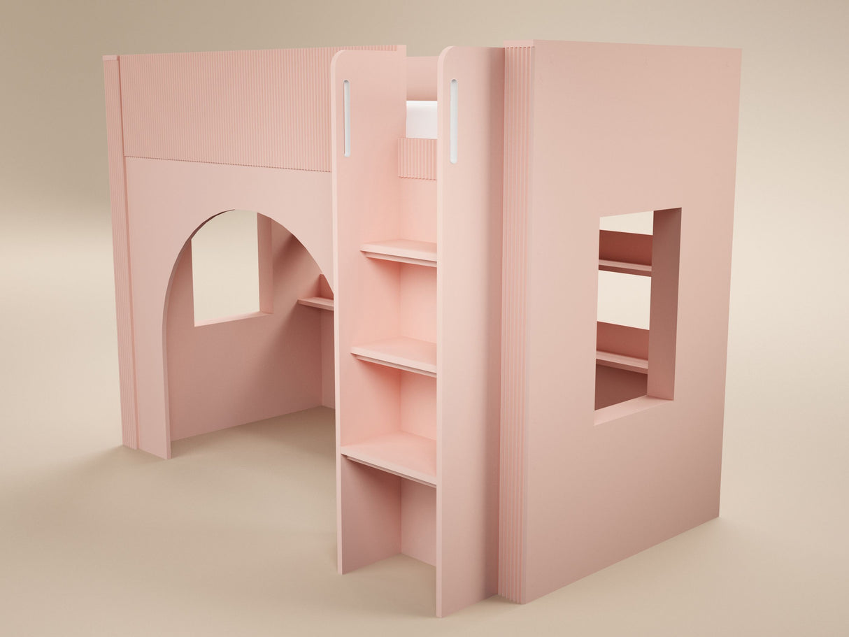 Flair Kaska Ribbed Mid Sleeper Bed Pink