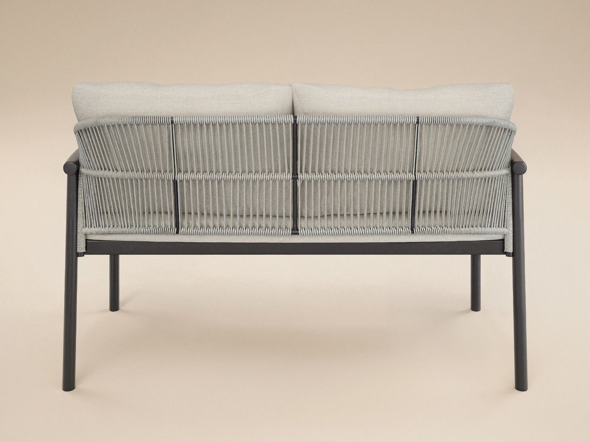 SOLACE+CO Kyla 4 Piece Garden Sofa Set with Coffee Table Grey & Dark Brown
