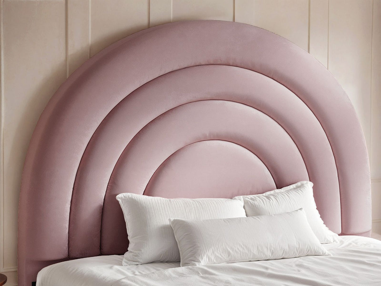 Flair Ava Small Double Ottoman Bed Pink Velvet
