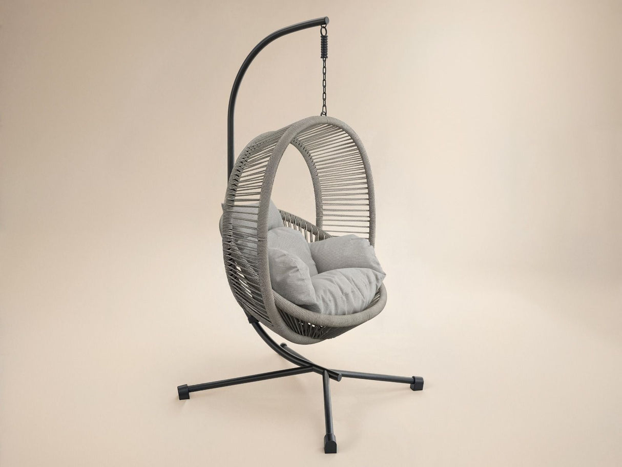 SOLACE+CO Lana Garden Egg Chair Light Beige Rattan