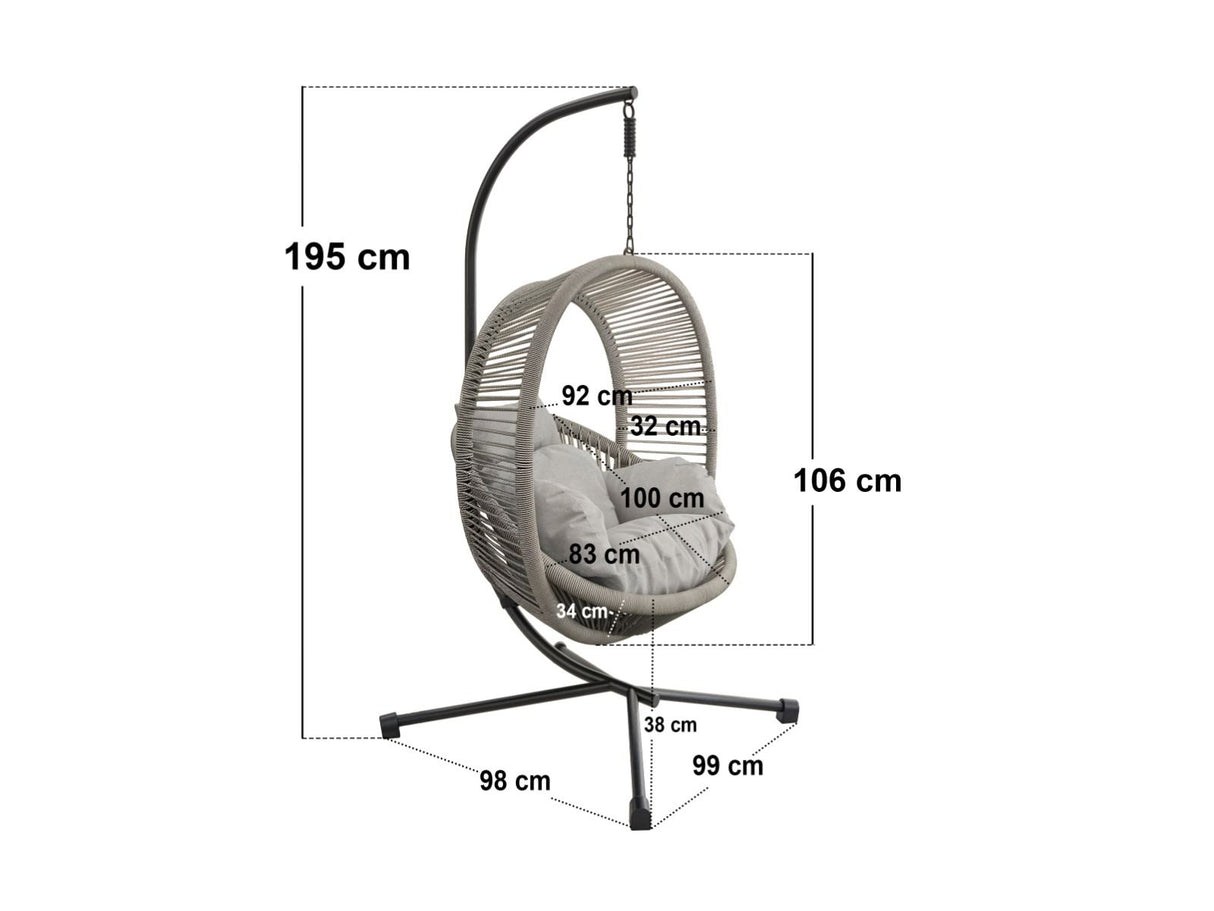 SOLACE+CO Lana Garden Egg Chair Light Beige Rattan