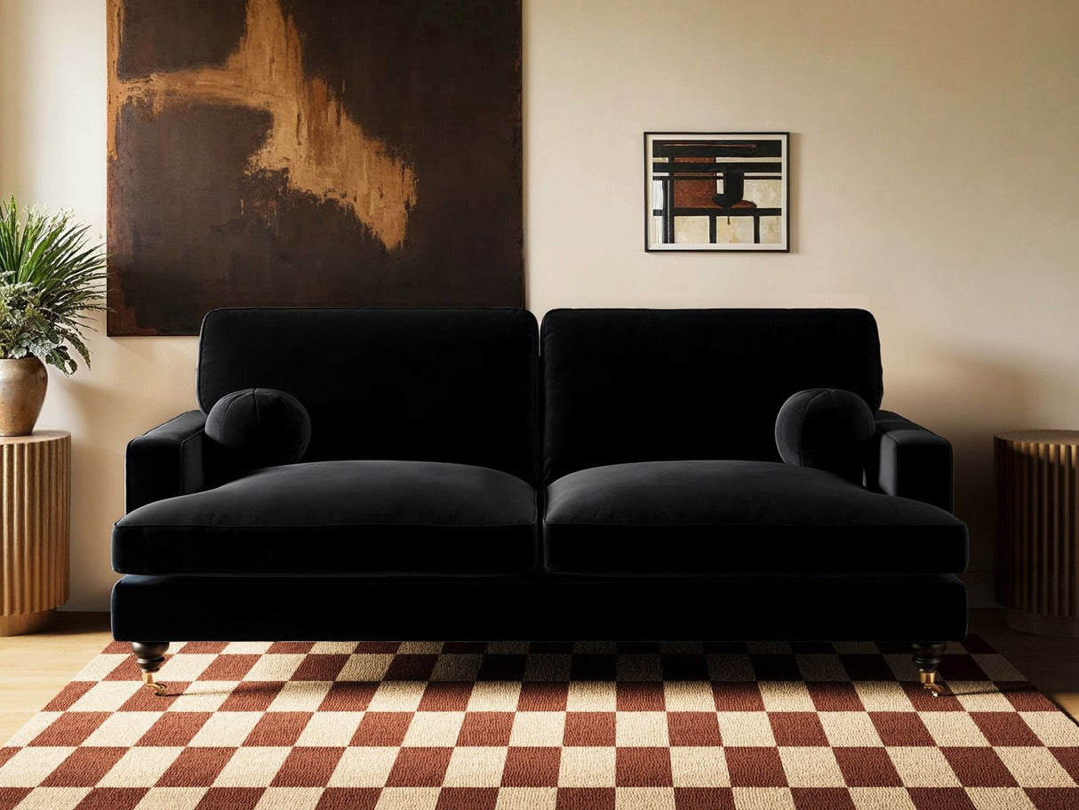 SOLACE+CO Addison 3 Sofa Black Velvet