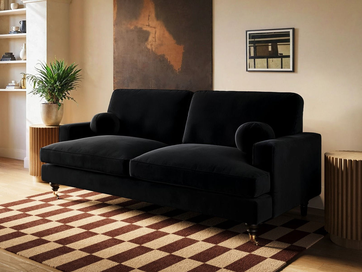 SOLACE+CO Addison 3 Sofa Black Velvet