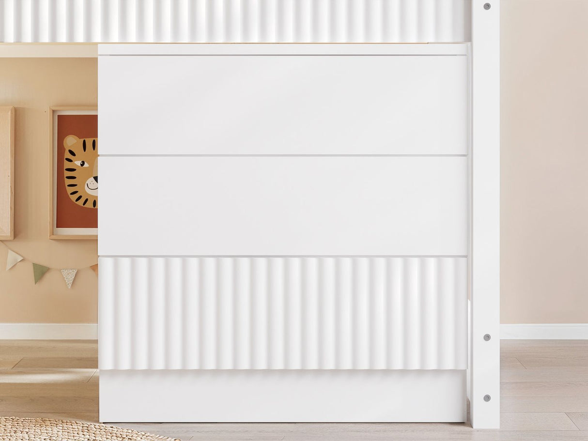 Flair Luca Ribbed Mid Sleeper Bed White