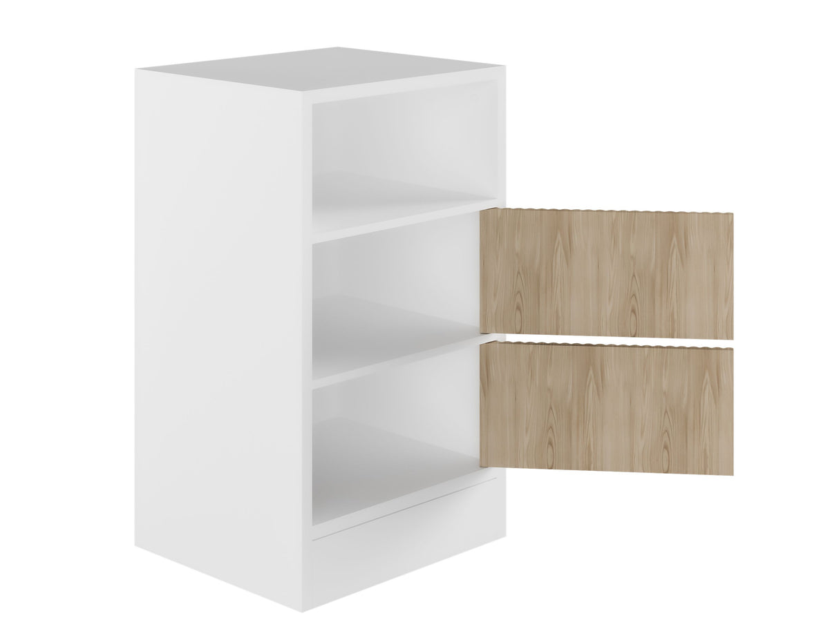 Flair Luca Mid Sleeper Ribbed Storage Bed White & Oak