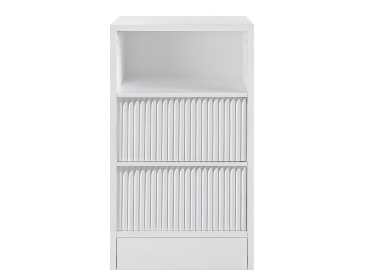 Flair Luca Mid Sleeper Ribbed Storage Bed White