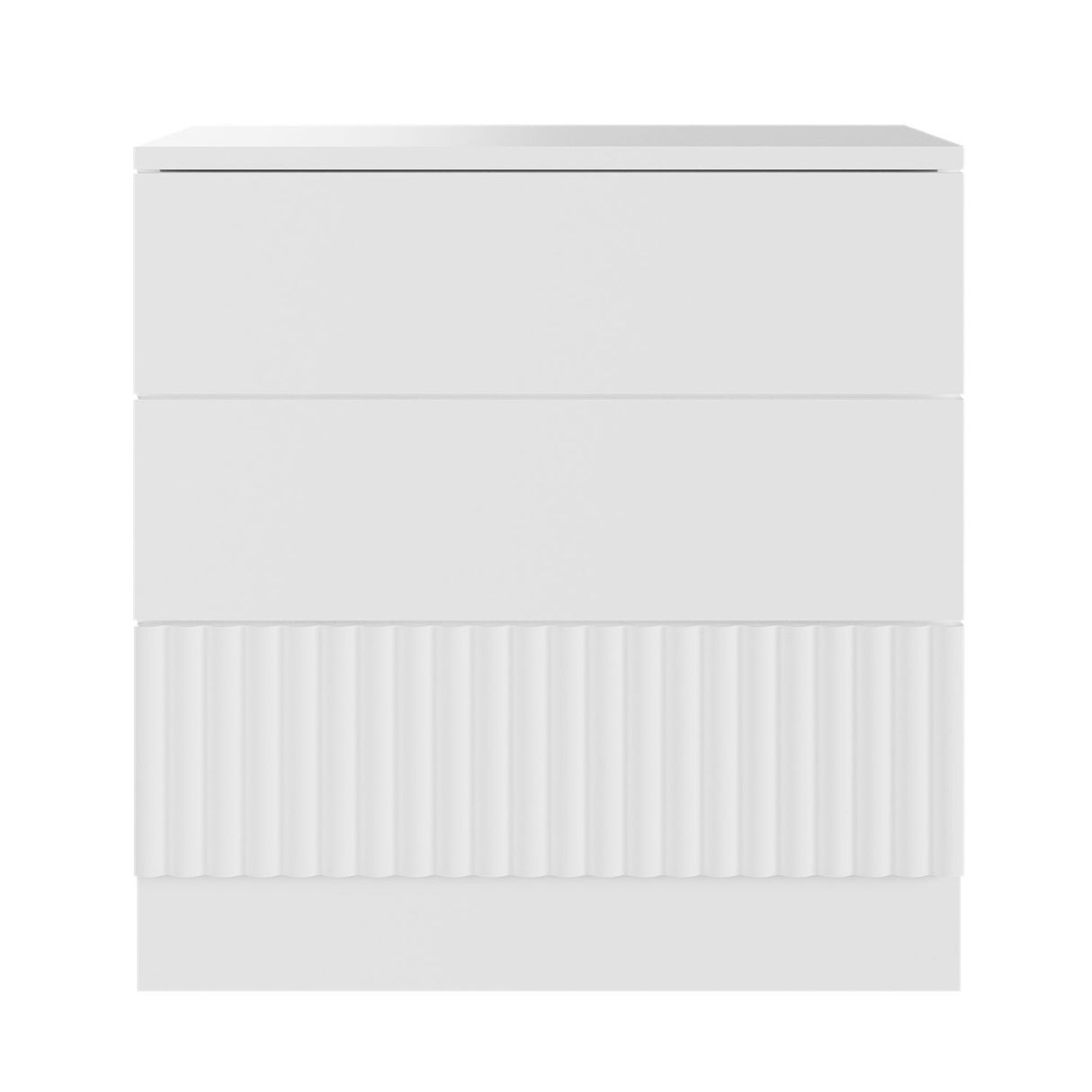 Flair Luca Mid Sleeper with 3 Drawer Chest White Ribbed