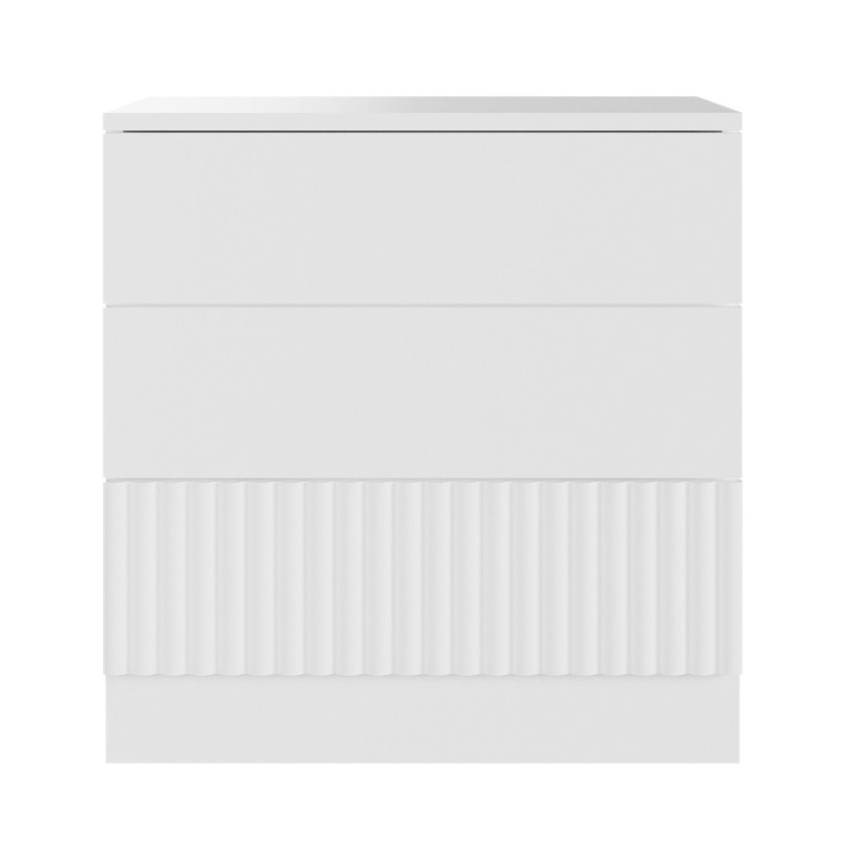 Flair Luca 3 Drawer Chest Ribbed White