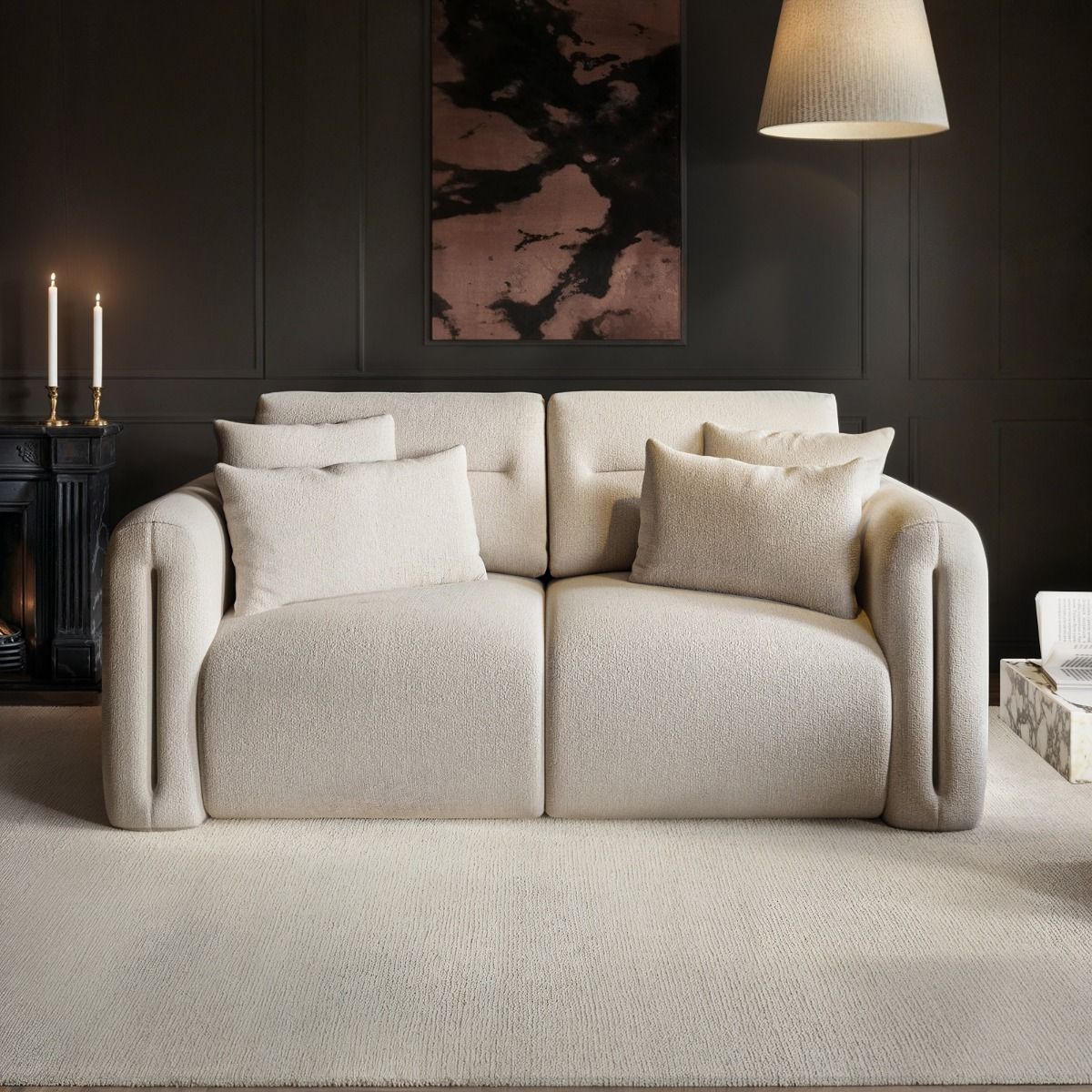 SOLACE+CO Mabel 2 Seater Sofa Beige Chenille