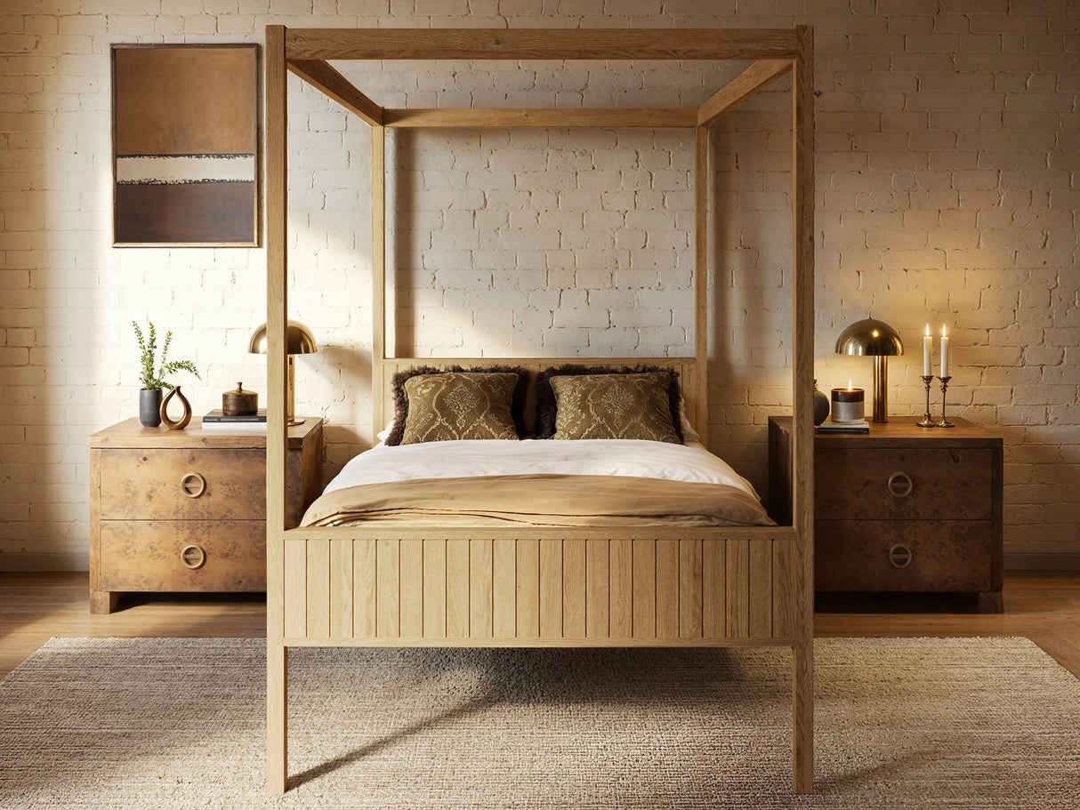 Flair Maddy 4 Poster Bed Frame Solid Pine Natural Double